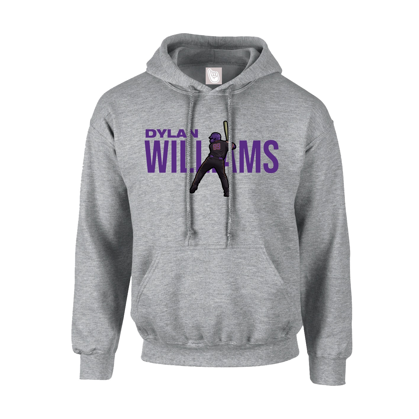 Youth Hoodie — Player Name in Grey