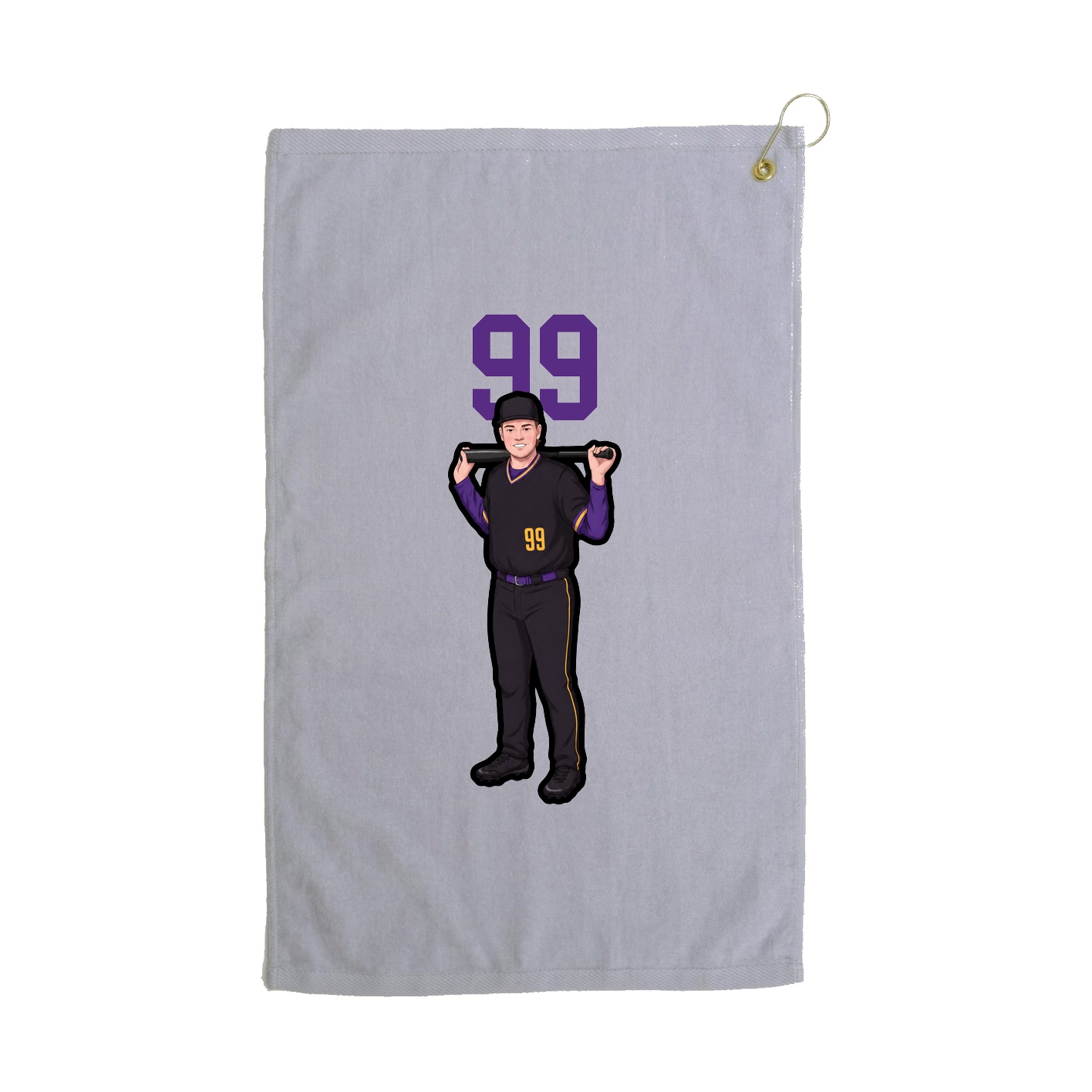 Golf Towel — Number Top in Grey