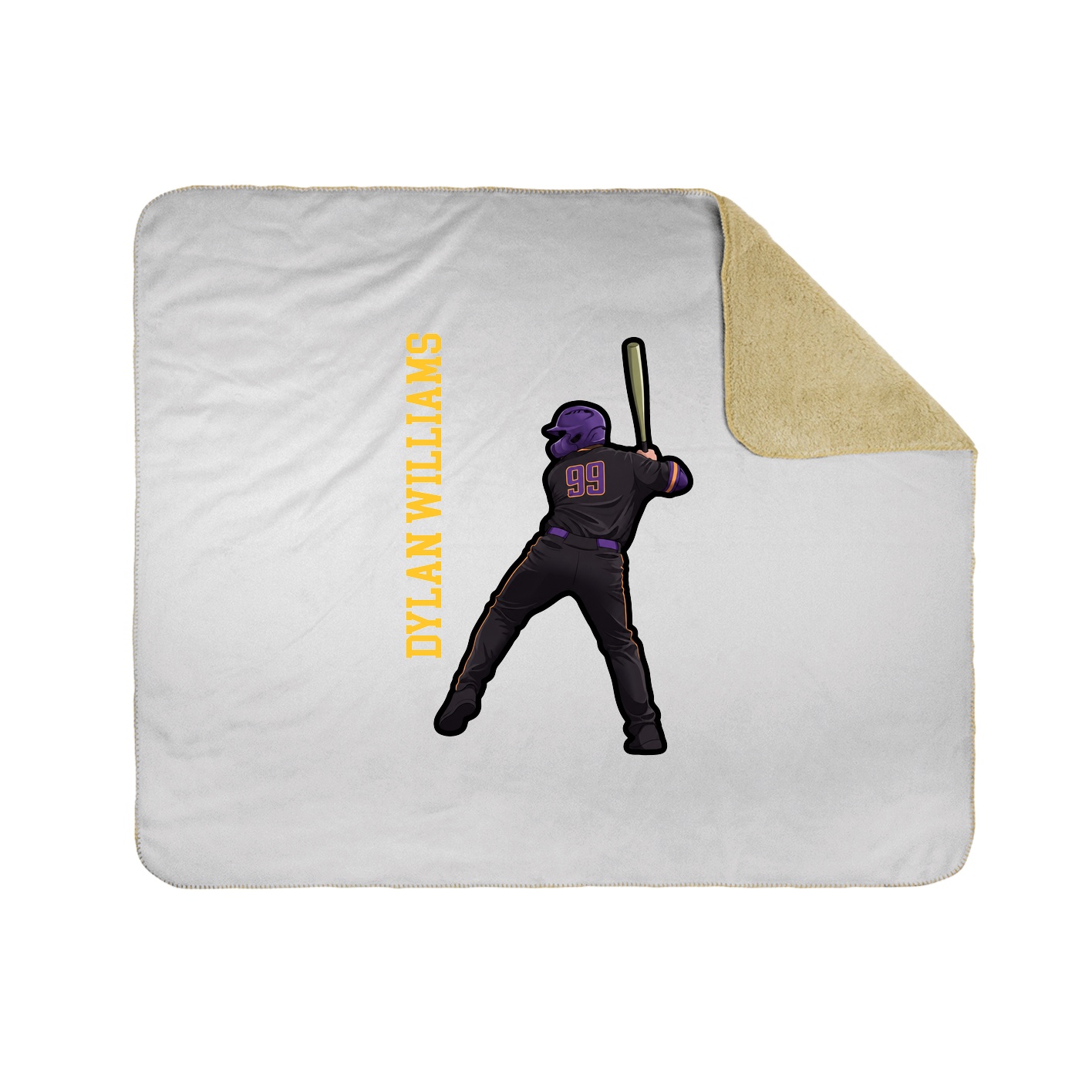 Throw Blanket — Name Vertical in White
