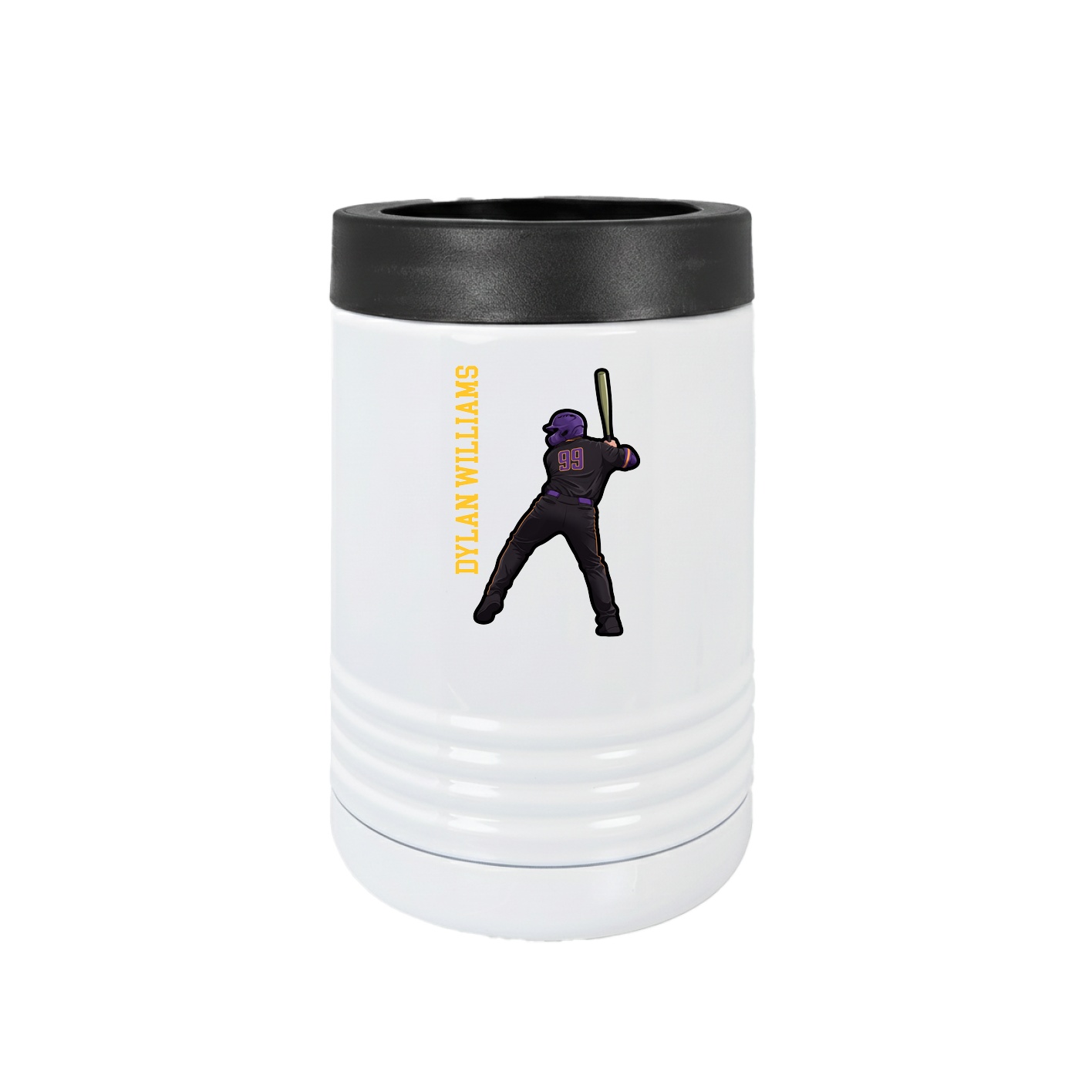 Beverage Holder — Name Vertical in White
