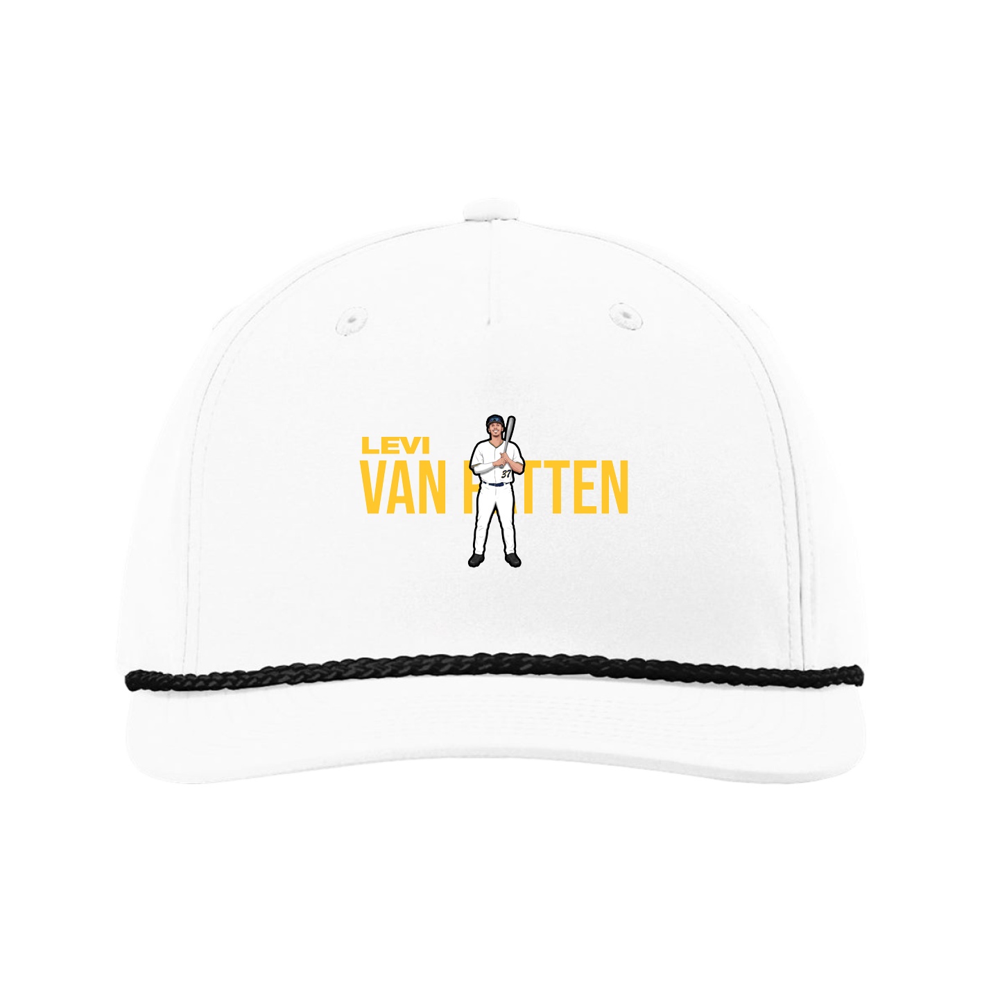 Five-Panel Classic Rope Cap — Player Name in White