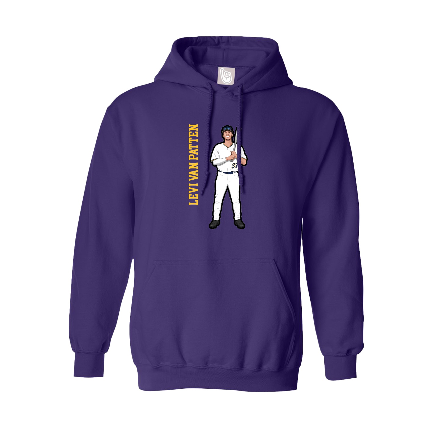 Youth Hoodie — Name Vertical in Purple