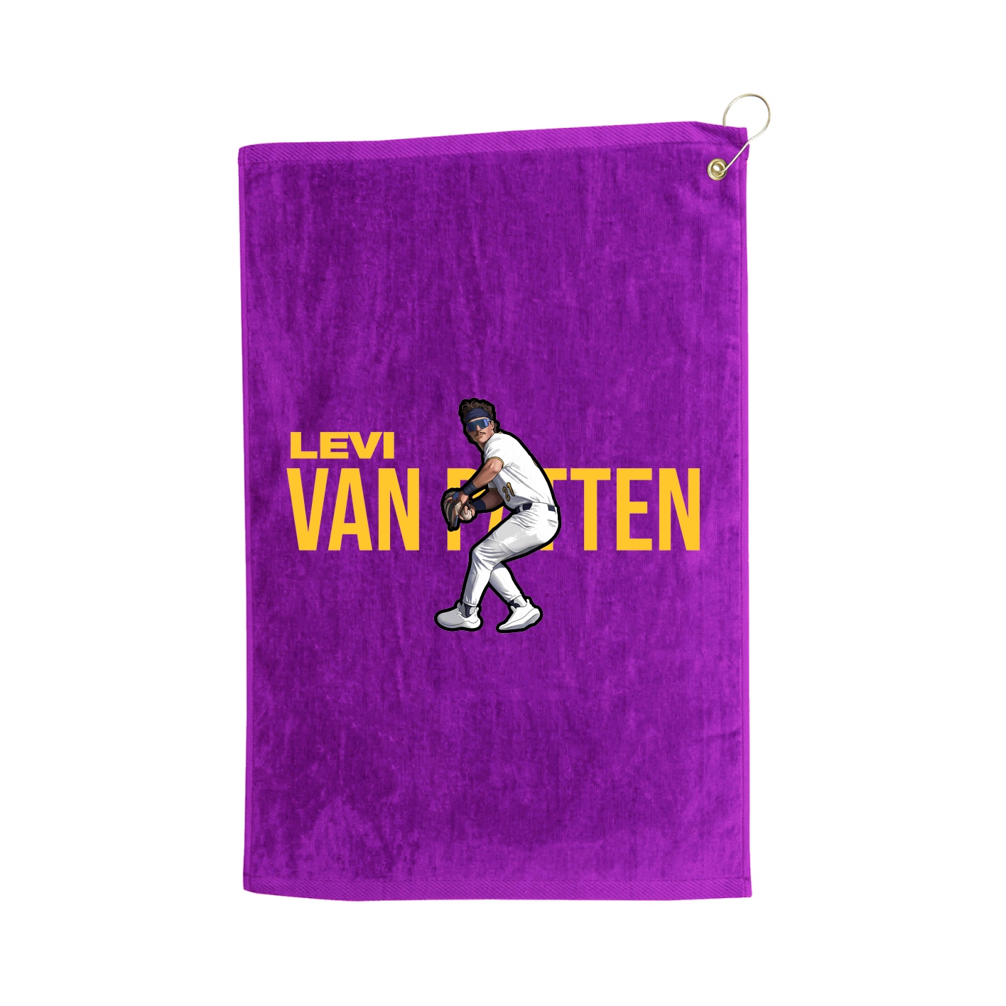 Golf Towel — Player Name in Purple