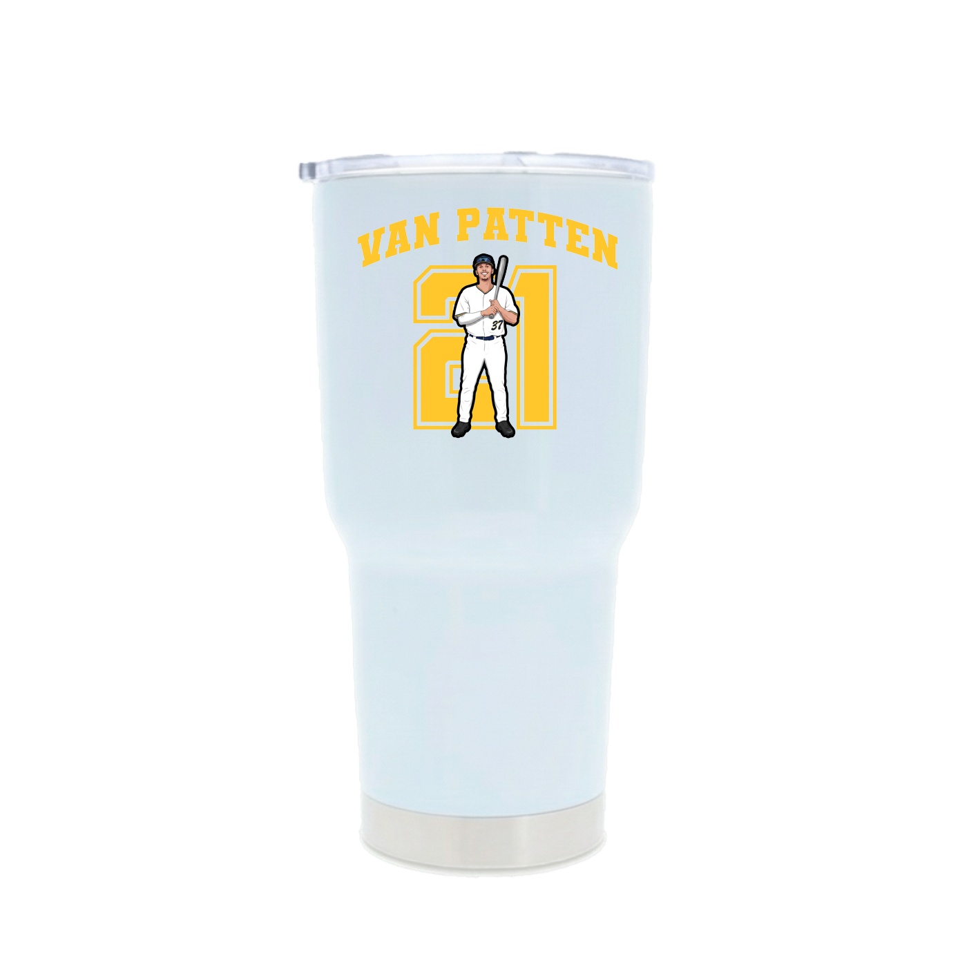 30oz Stainless Steel Tumbler — Number in White