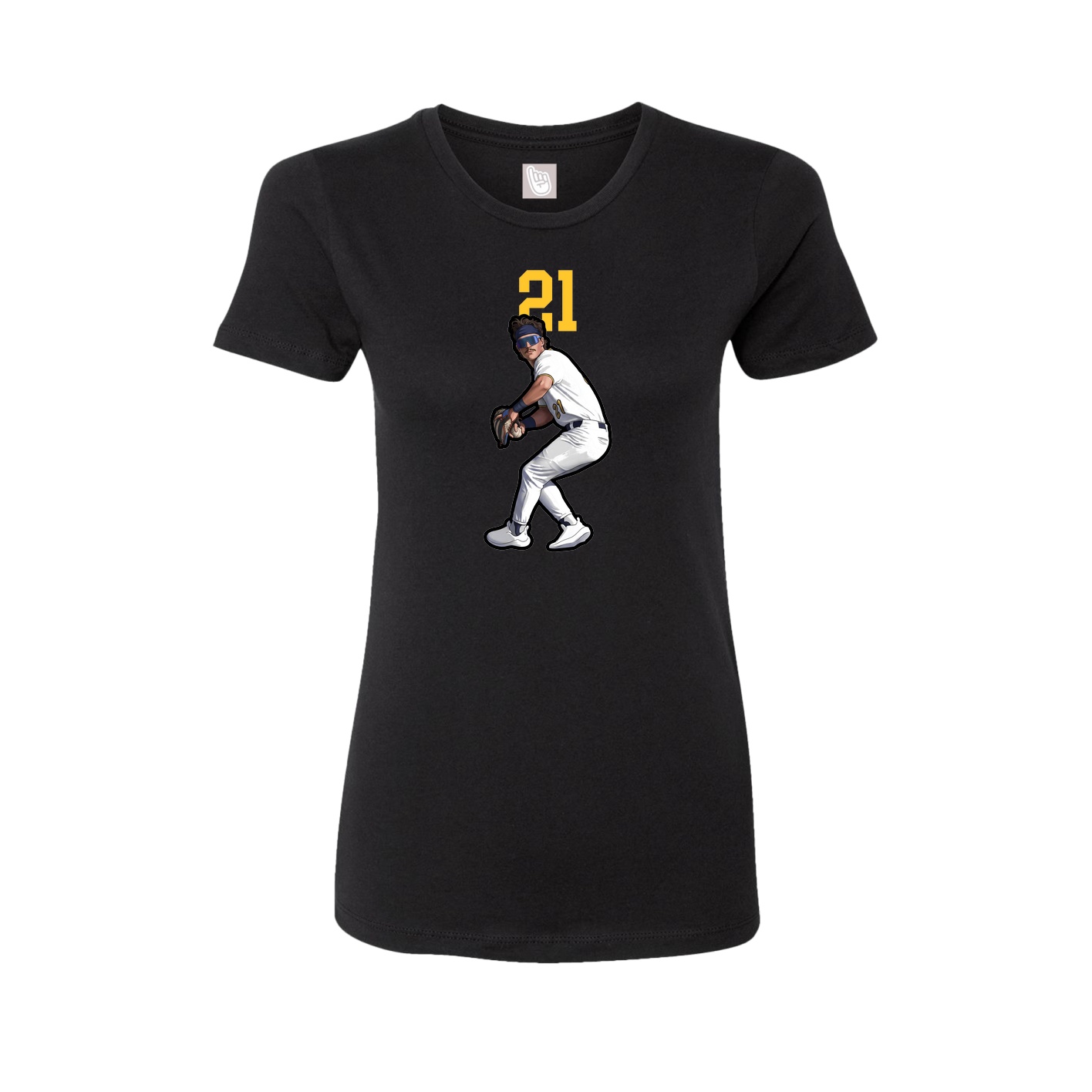 Fitted Women's Tee — Number Top in Black