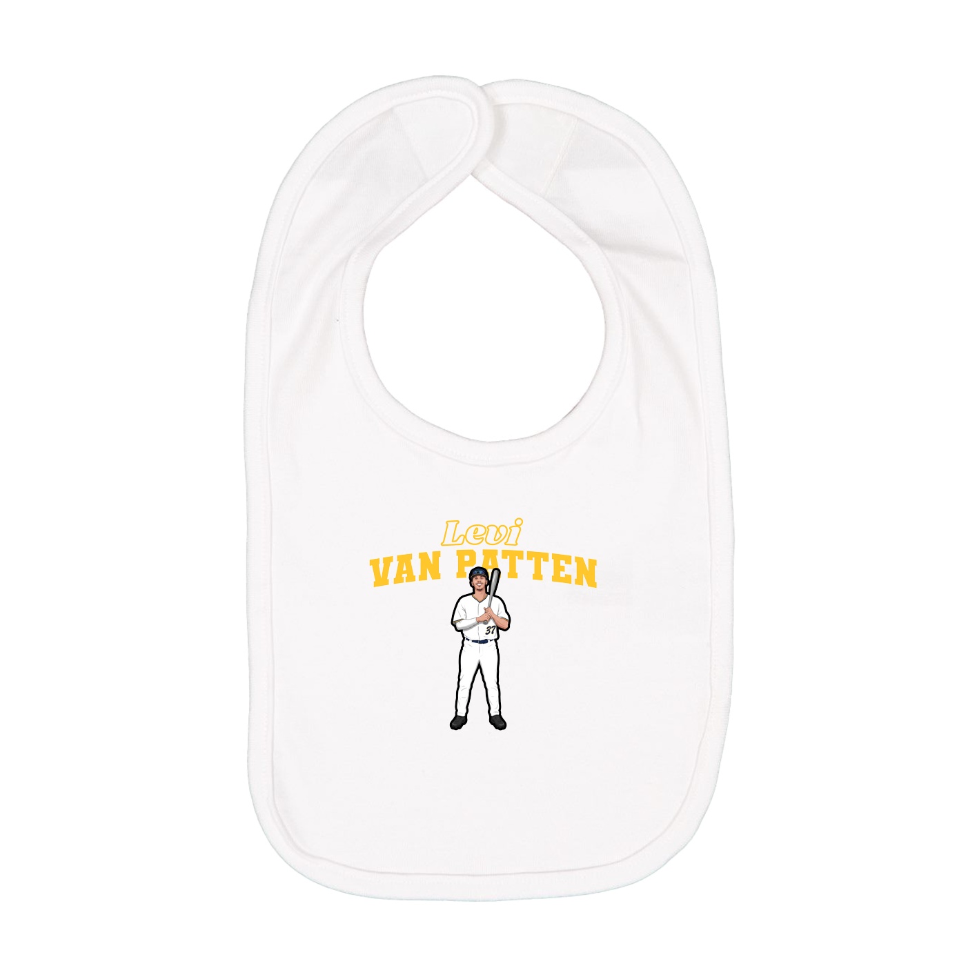Infant Bib — Name Arch in White