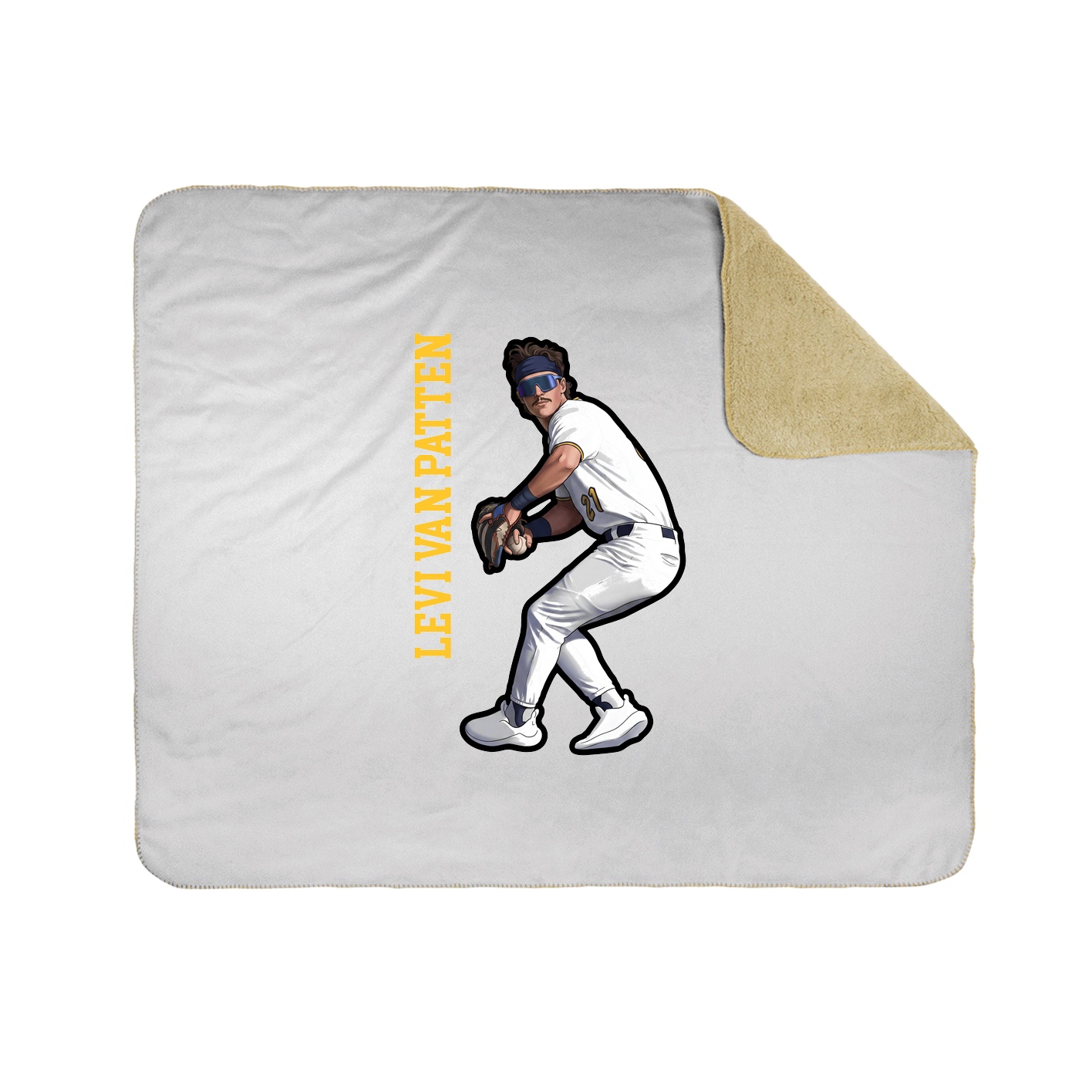 Throw Blanket — Name Vertical in White