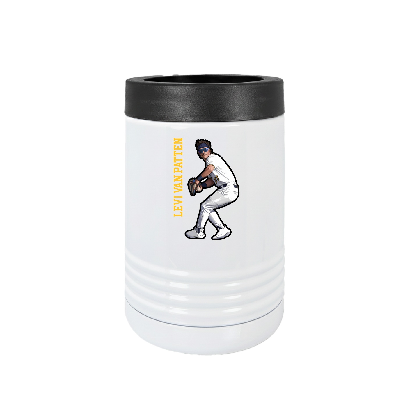 Beverage Holder — Name Vertical in White