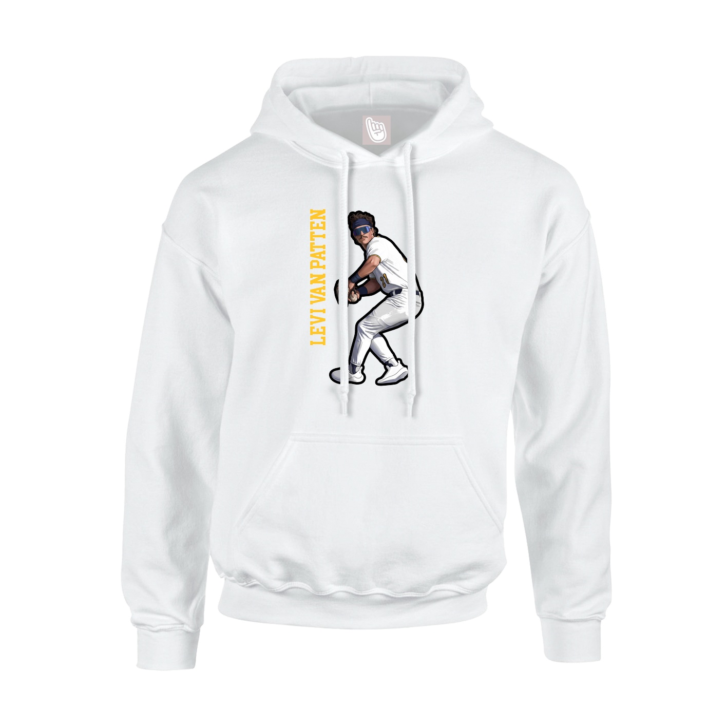 Youth Hoodie — Name Vertical in White