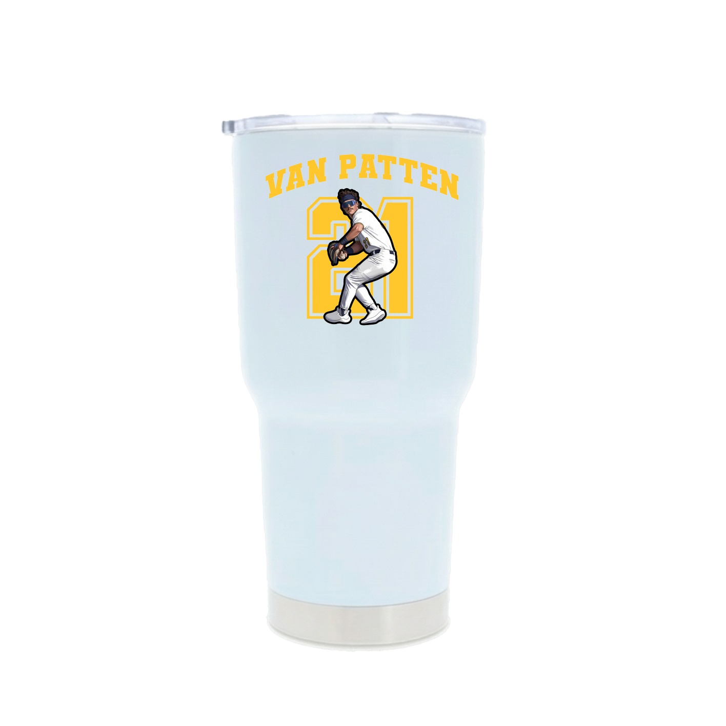 30oz Stainless Steel Tumbler — Number in White