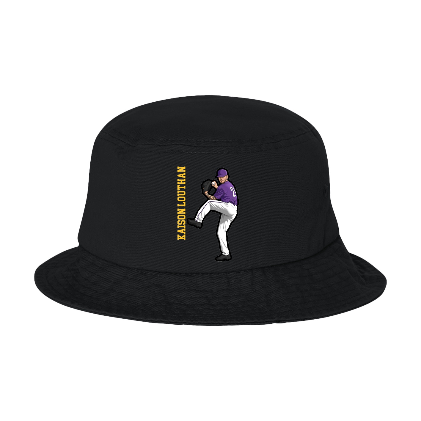 Bucket Cap — Name Vertical in Black