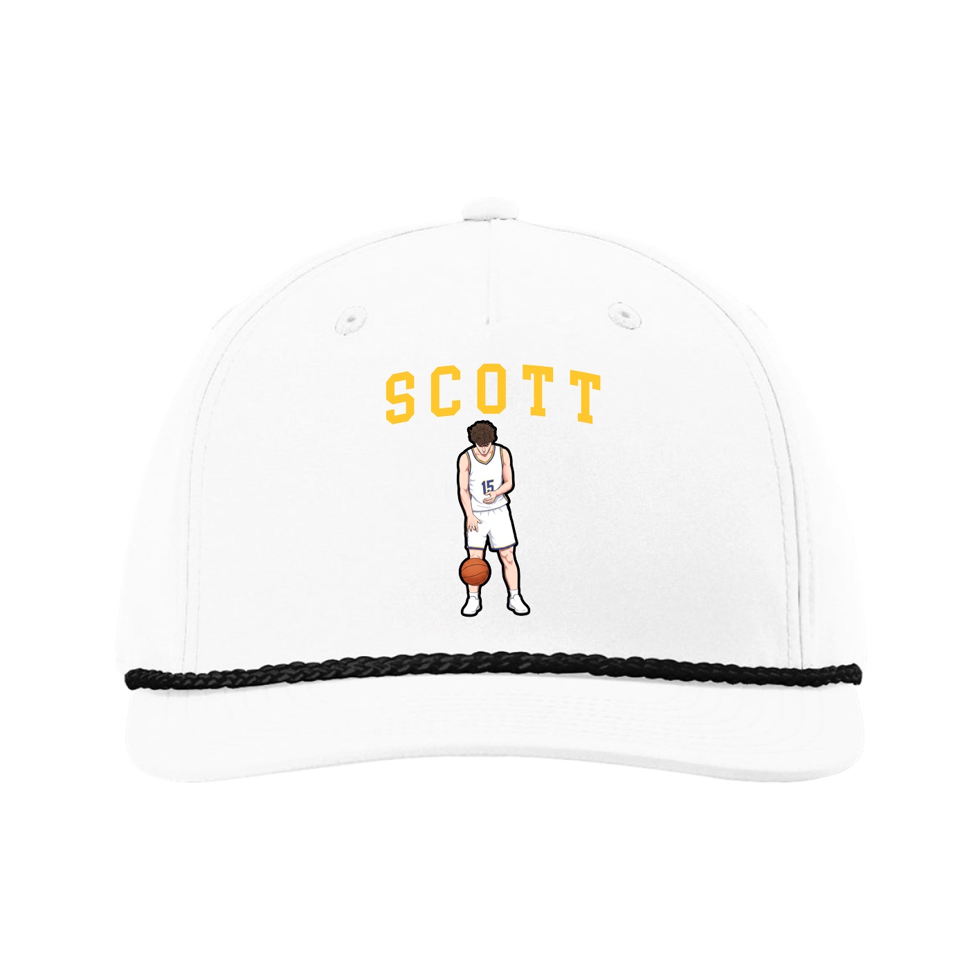 Five-Panel Classic Rope Cap — Shirsey in White