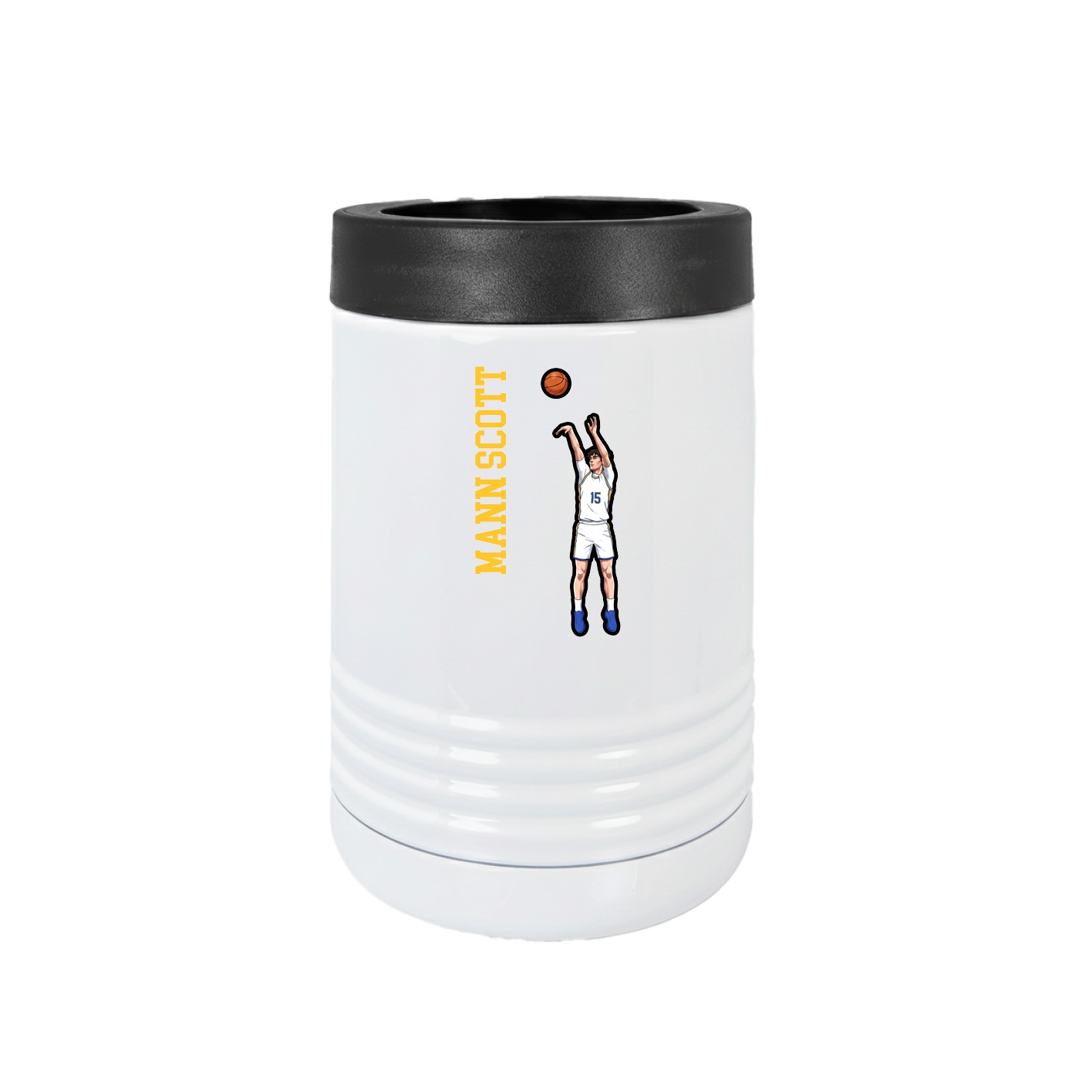 Beverage Holder — Name Vertical in White
