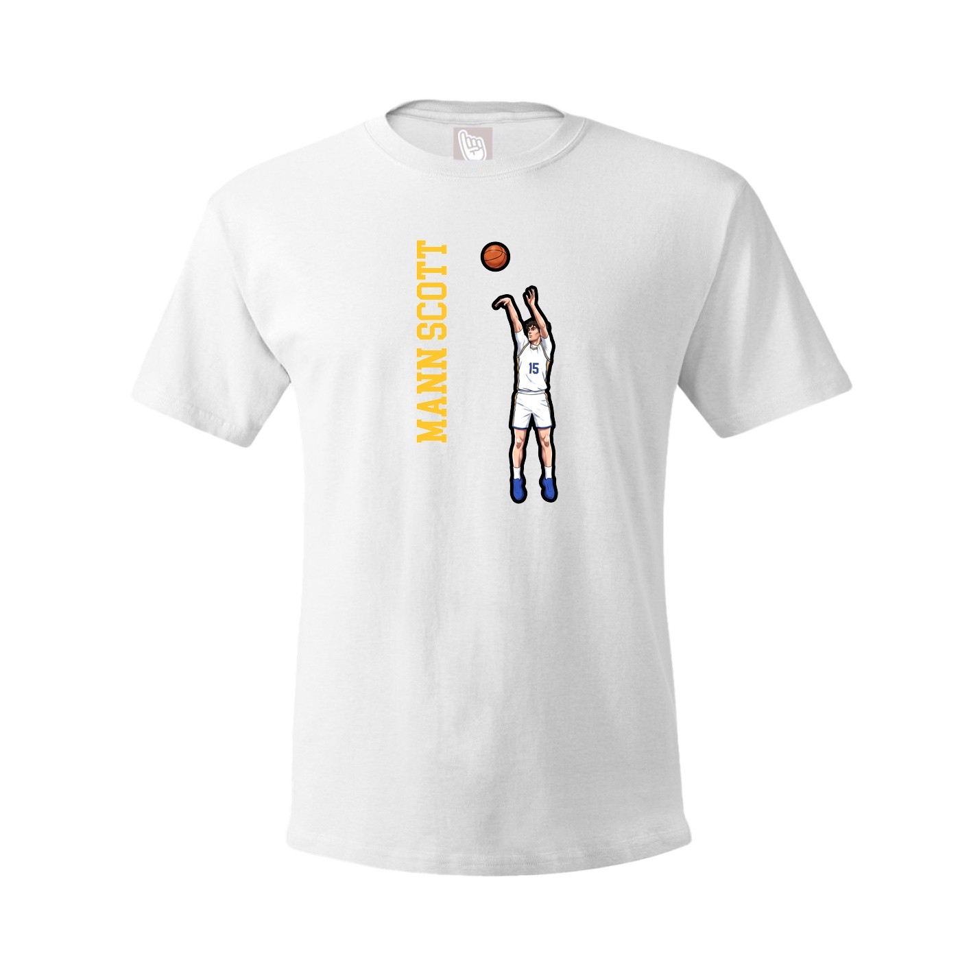 Youth Tee — Name Vertical in White