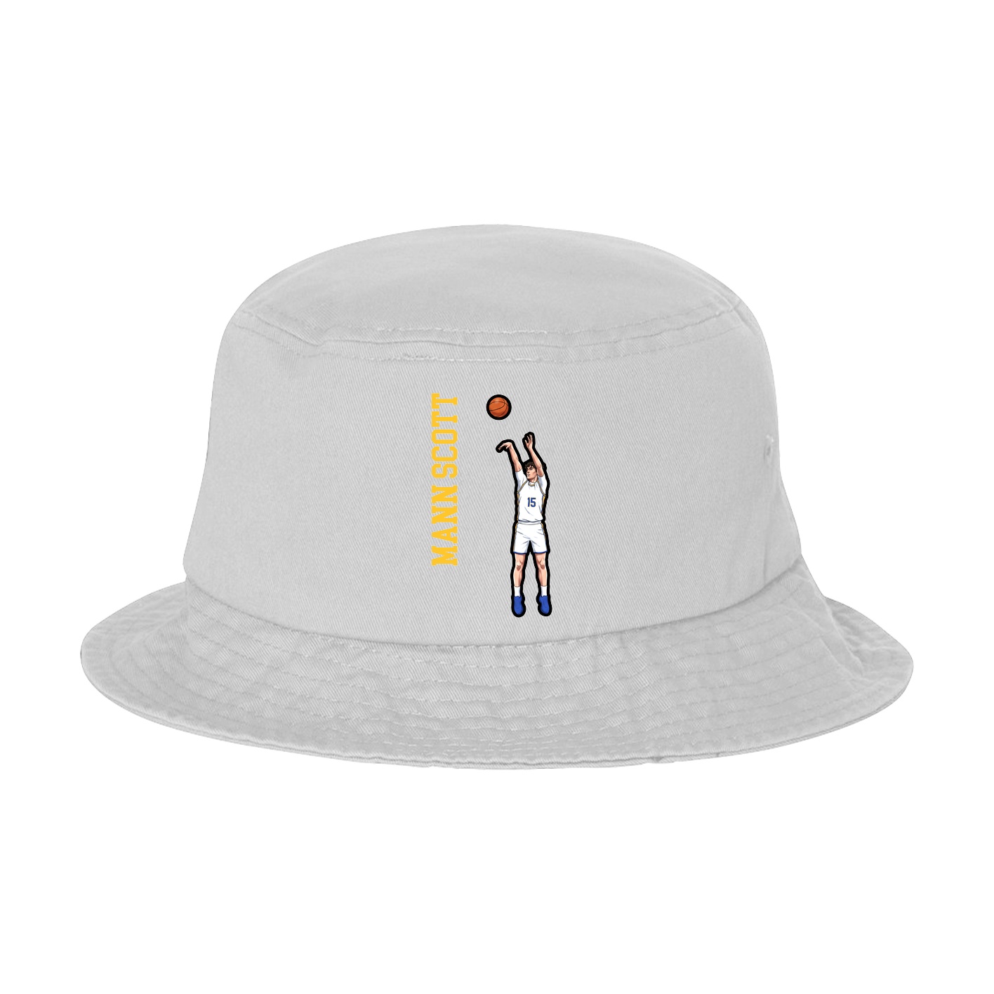Bucket Cap — Name Vertical in White