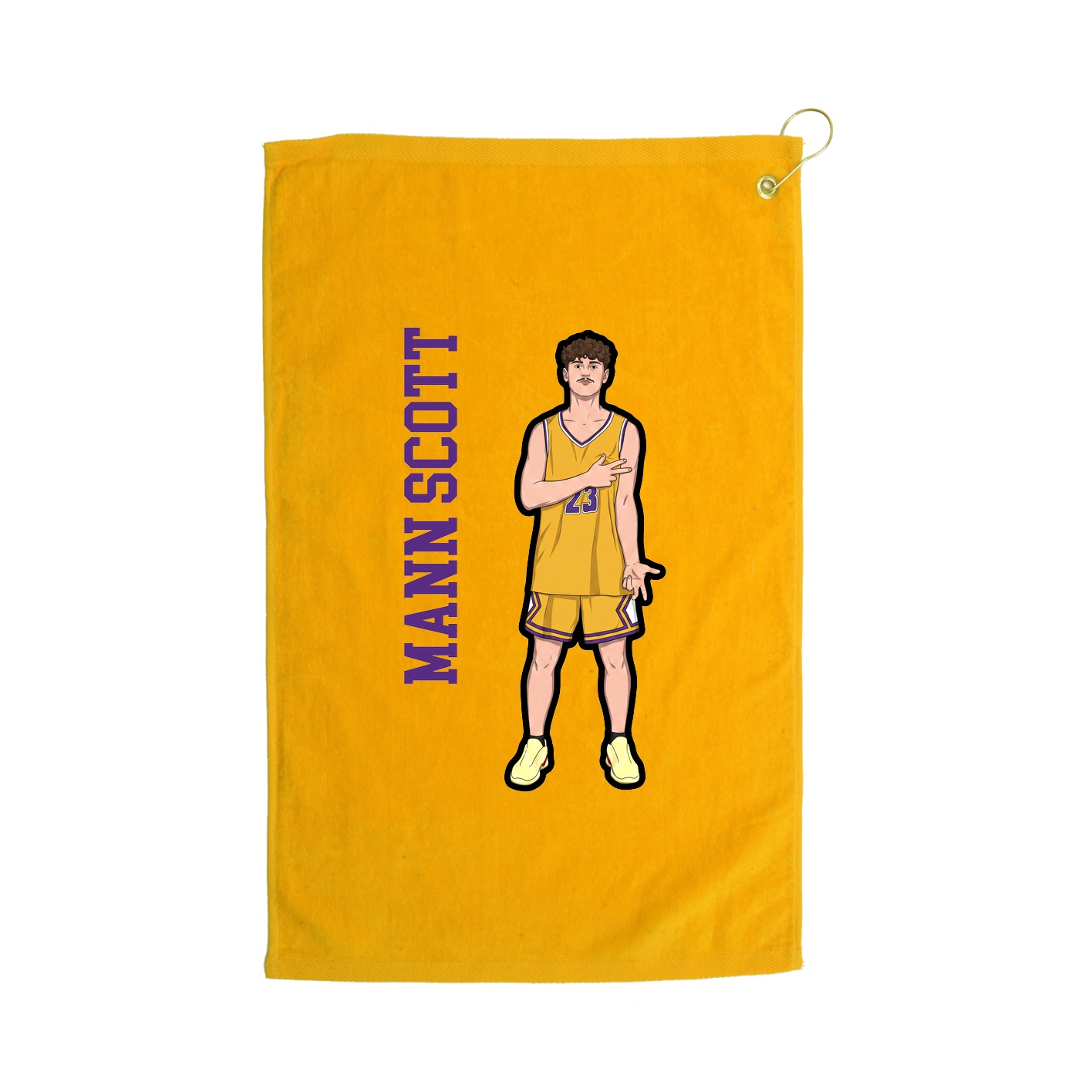 Golf Towel — Name Vertical in Gold