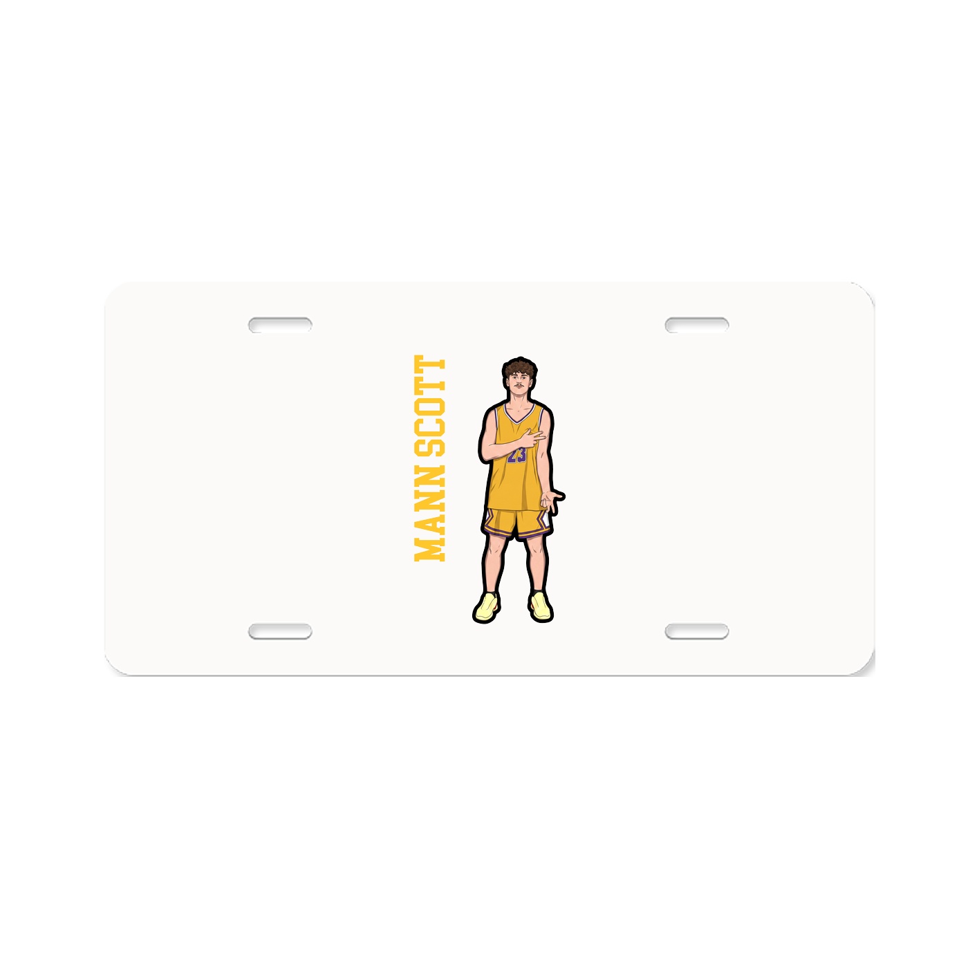 License Plate — Name Vertical in Classic