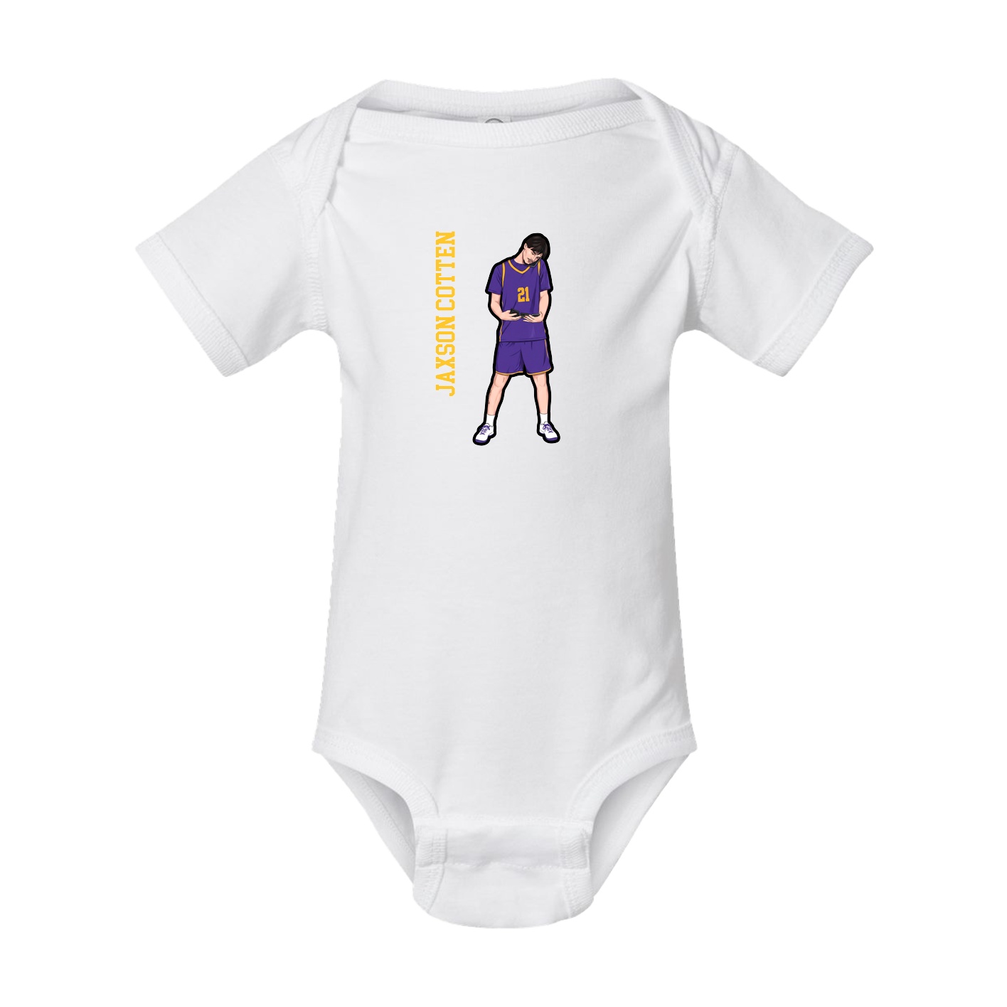 Baby Onesie — Name Vertical in White