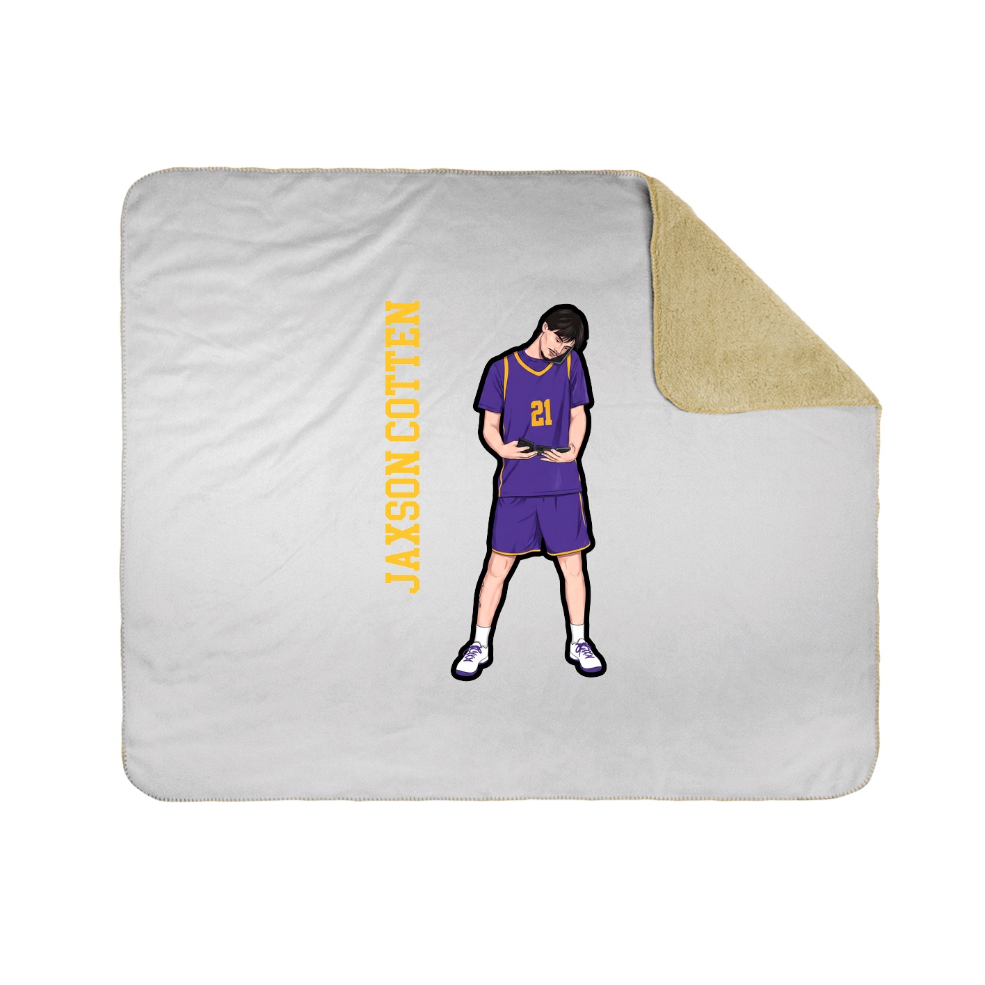 Throw Blanket — Name Vertical in White