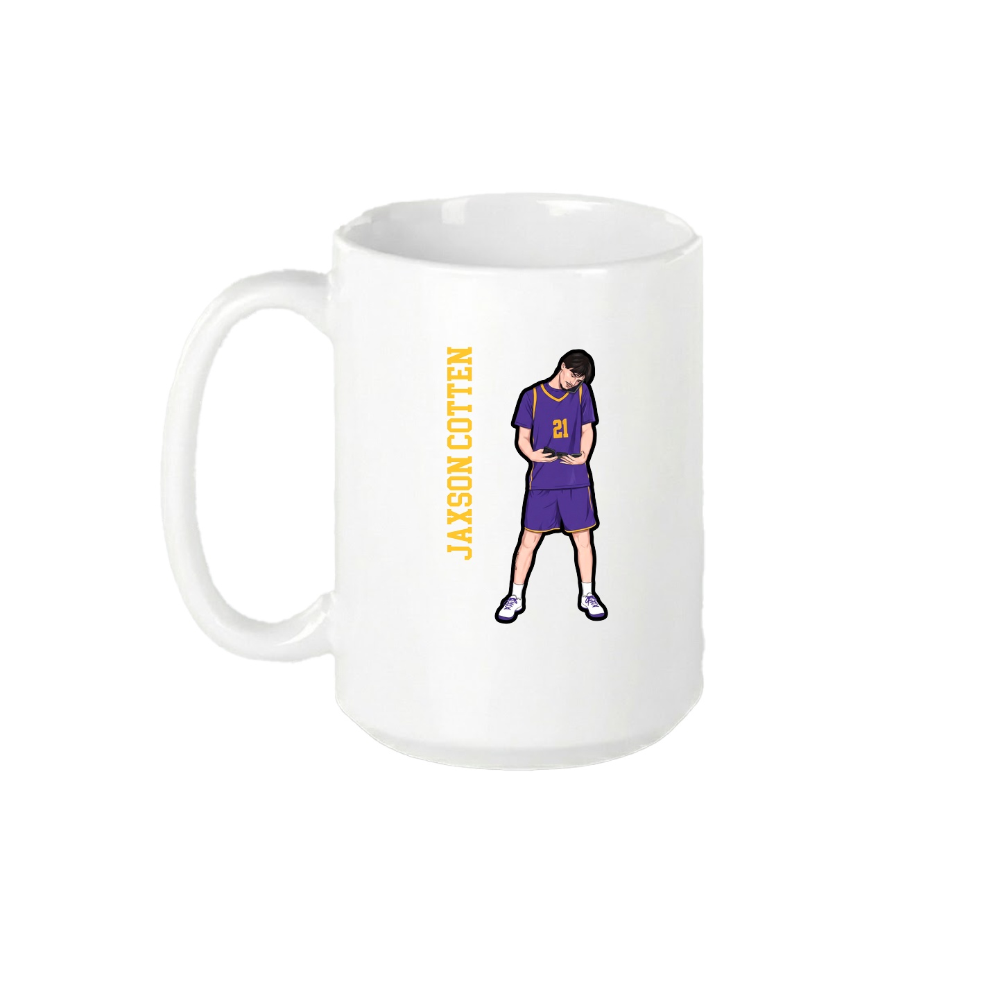 15oz Coffee Mug — Name Vertical in White