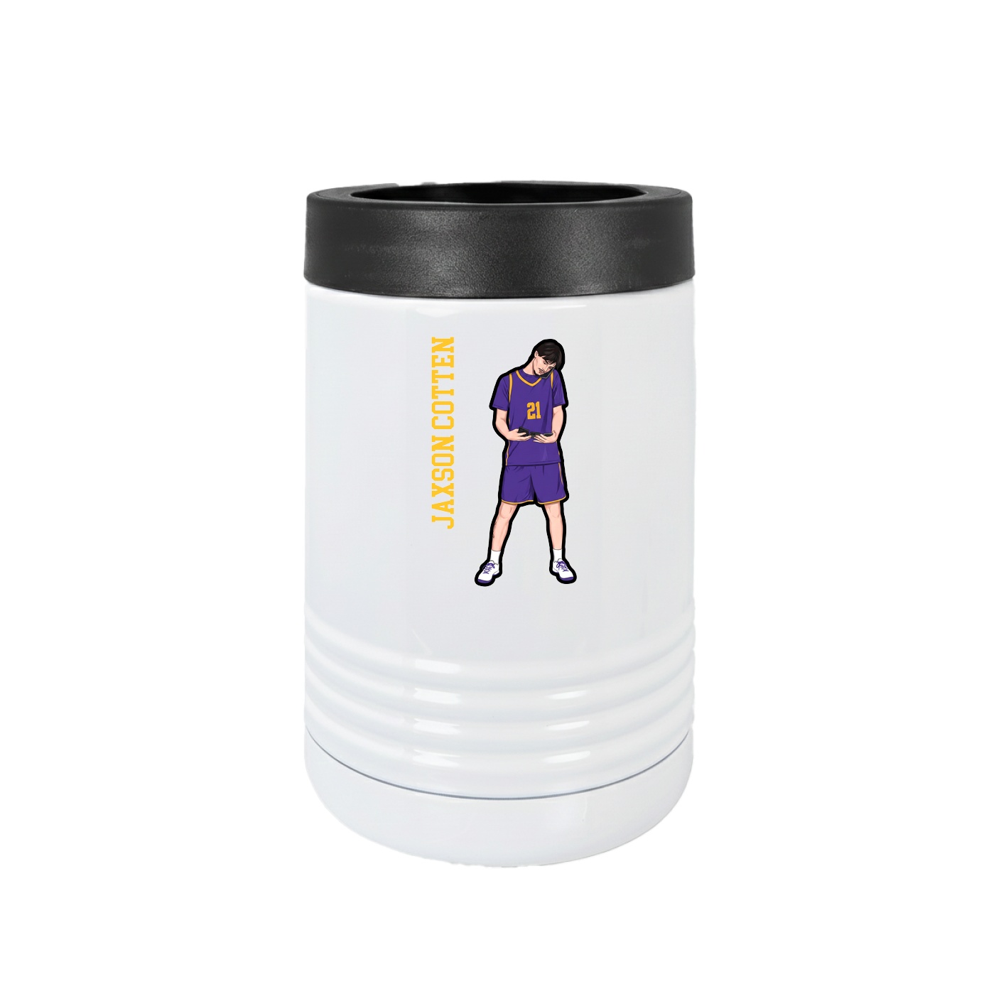 Beverage Holder — Name Vertical in White