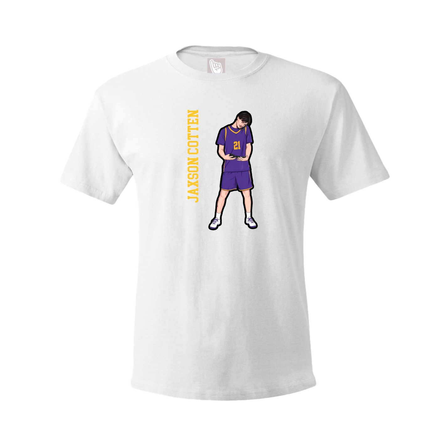 Tee — Name Vertical in White