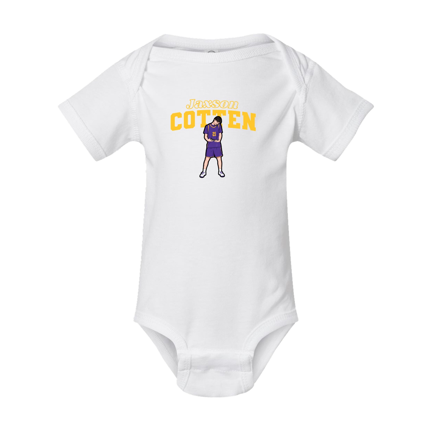 Baby Onesie — Name Arch in White