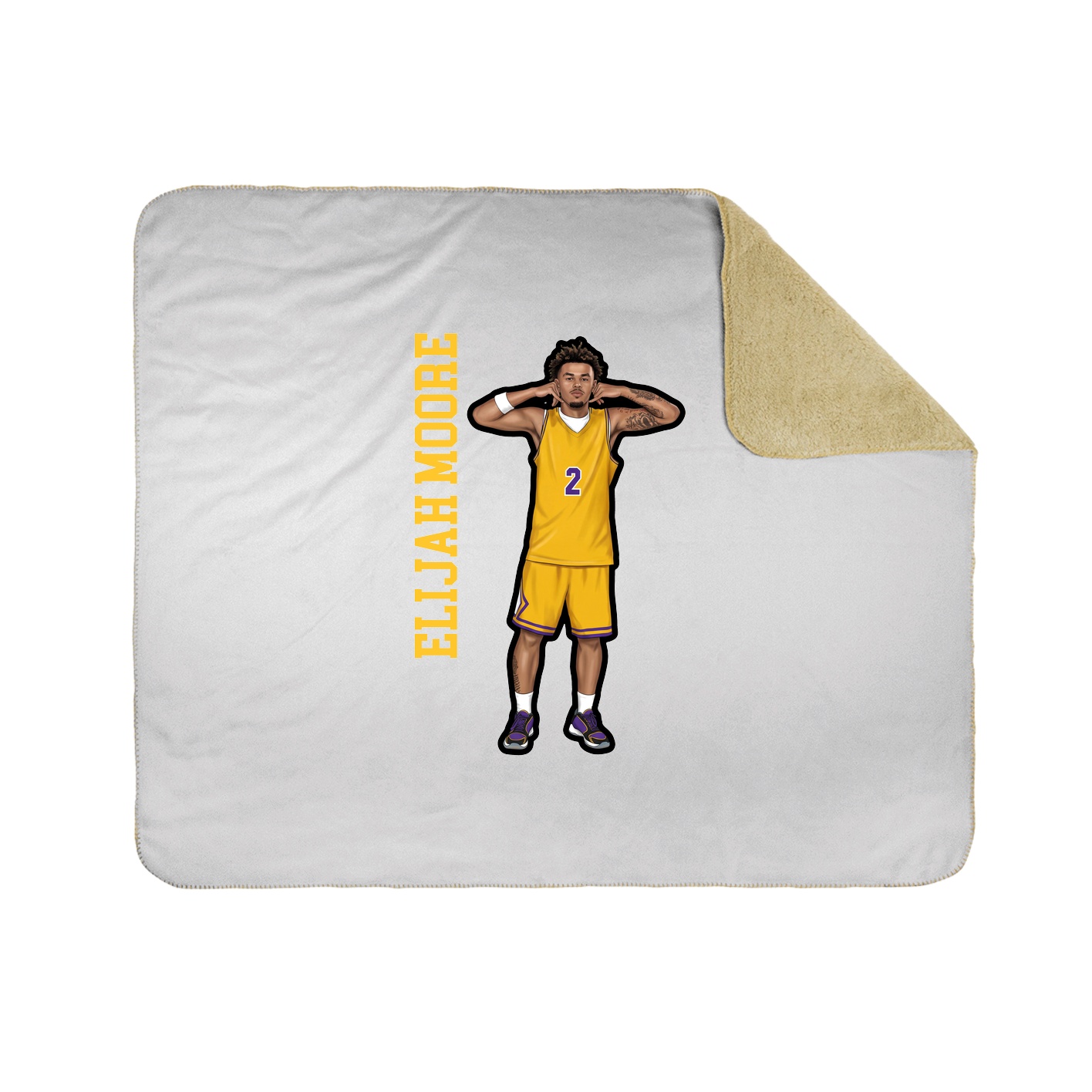 Throw Blanket — Name Vertical in White