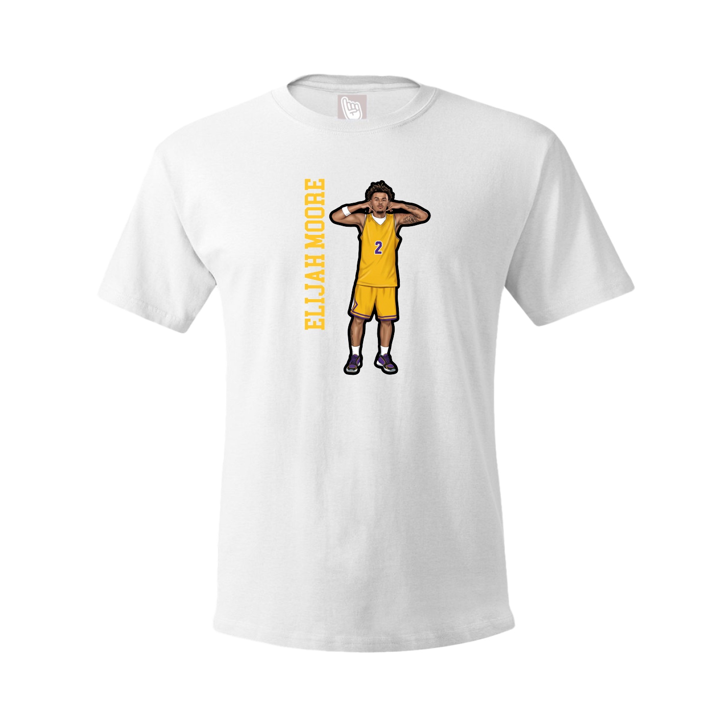 Youth Tee — Name Vertical in White