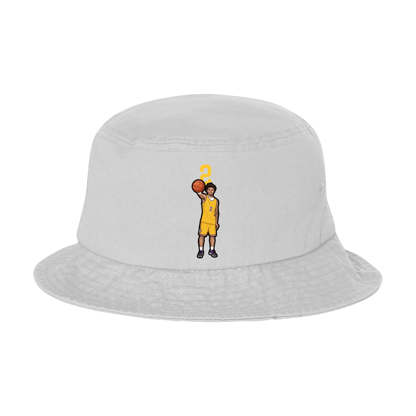 Bucket Cap — Number Top in White