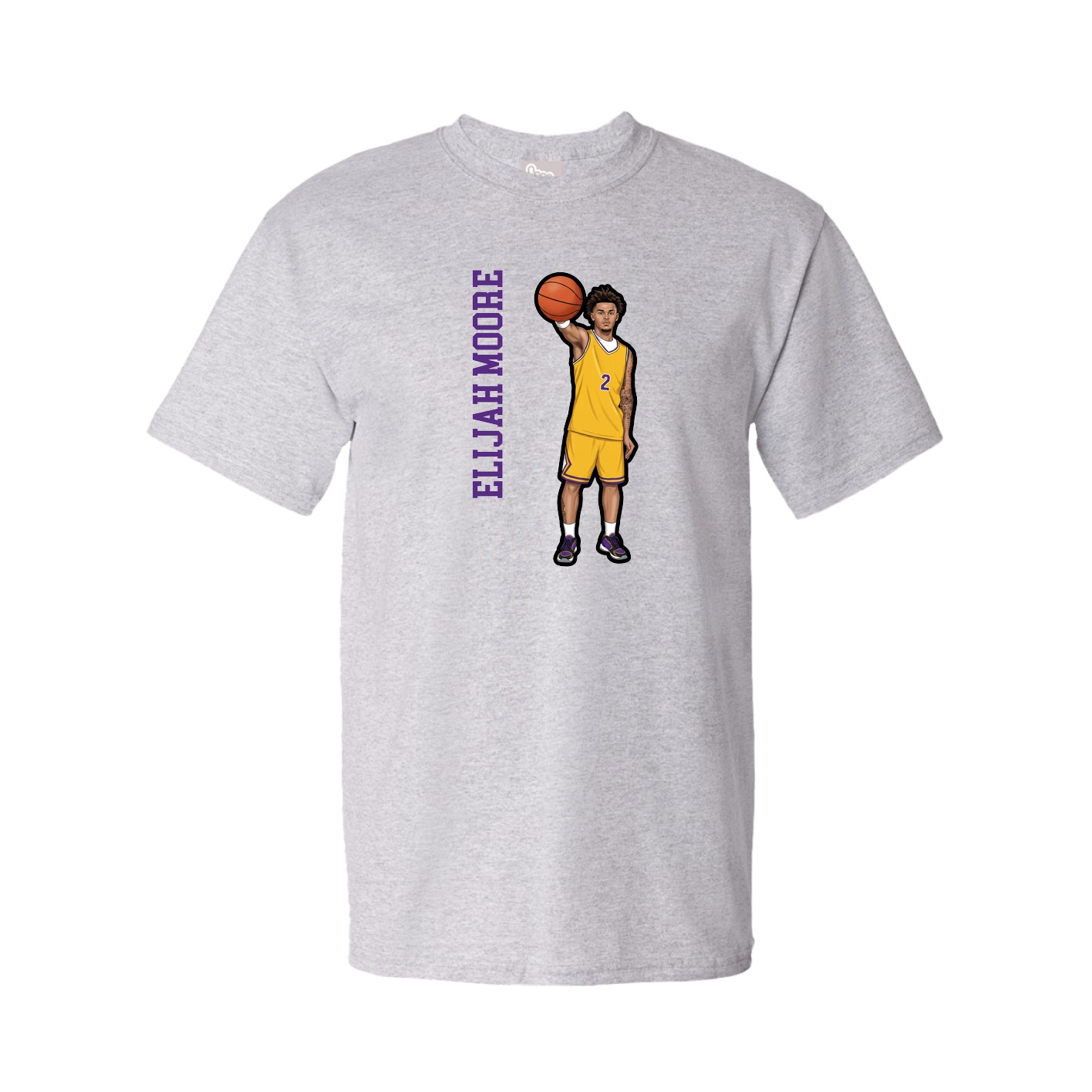 Youth Tee — Name Vertical in Grey