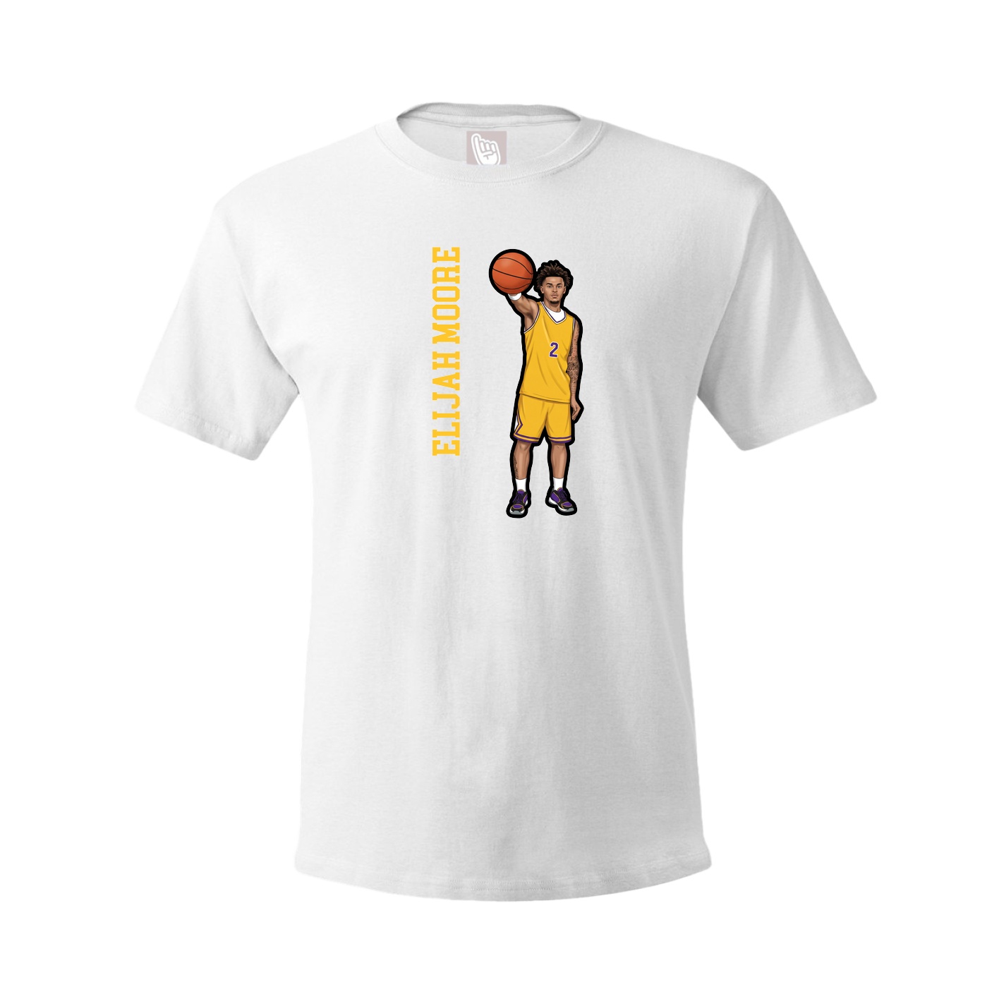 Youth Tee — Name Vertical in White