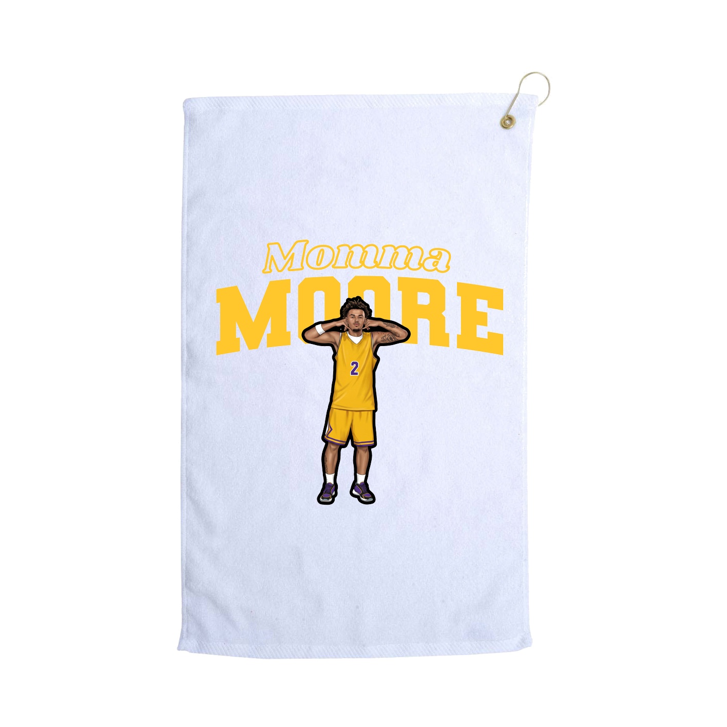 Golf Towel — Mothers Day Block in White