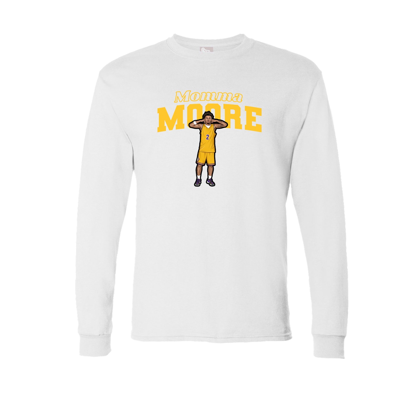 Long Sleeve Tee — Mothers Day Block in White