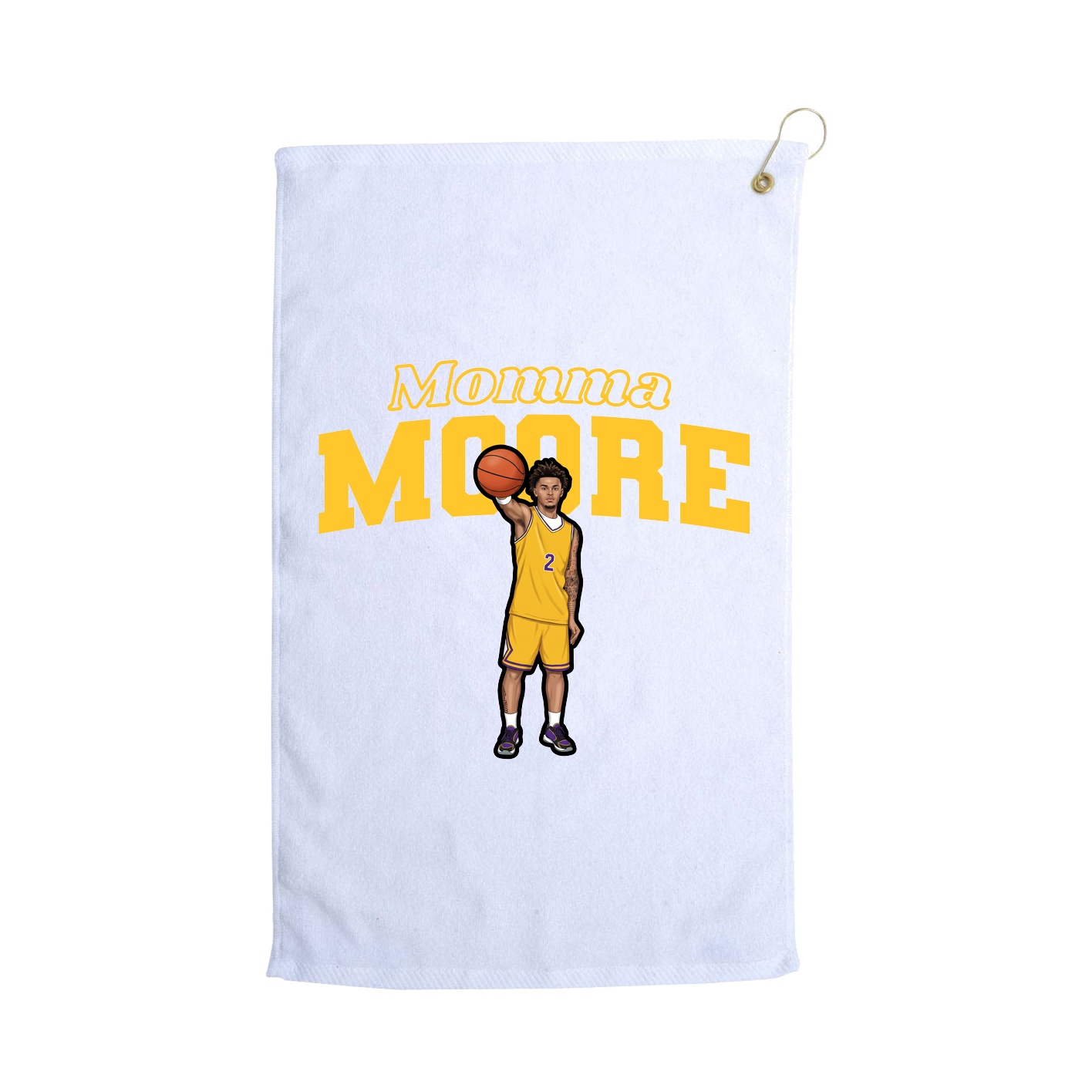 Golf Towel — Mothers Day Block in White