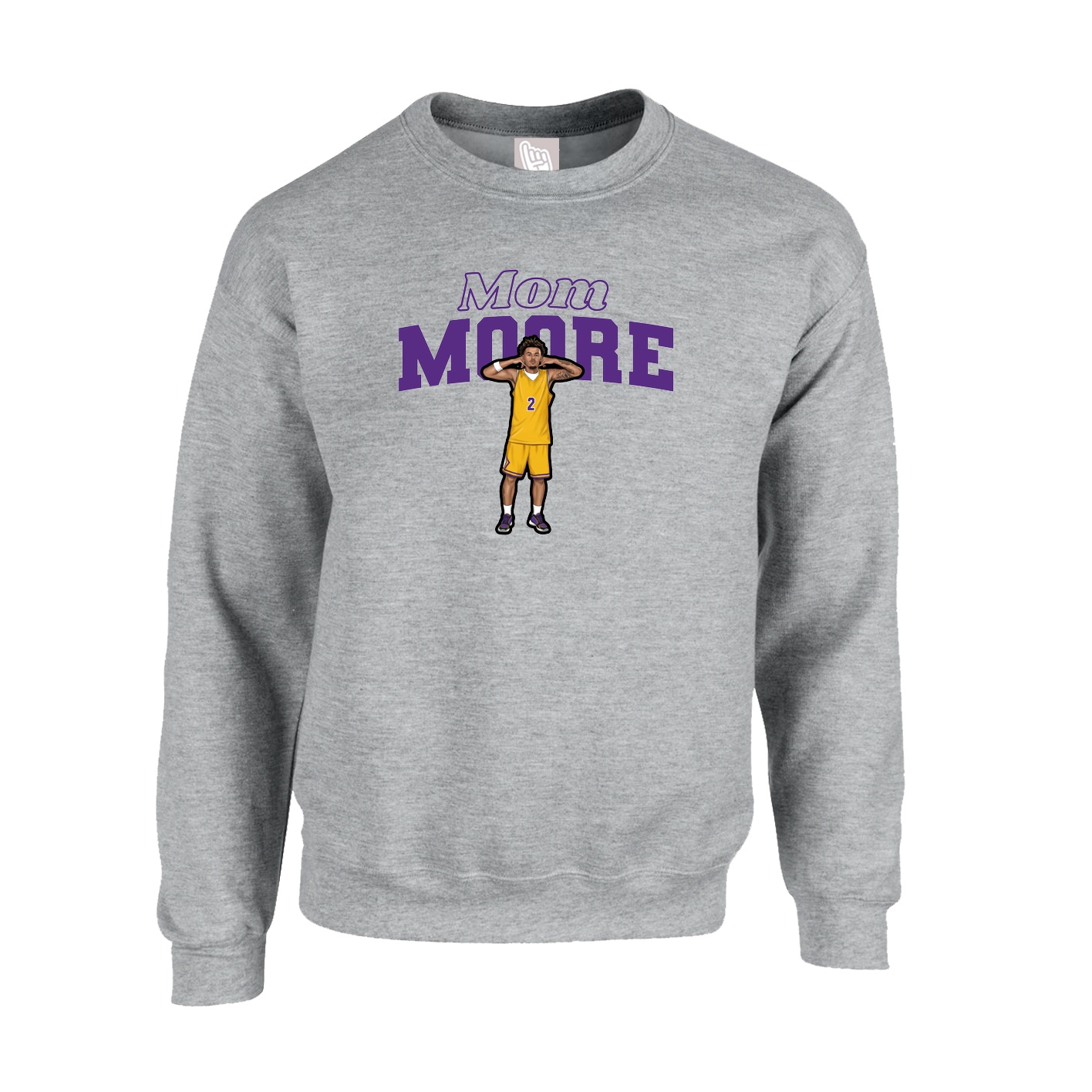 Fleece Crew — Mothers Day Block in Grey