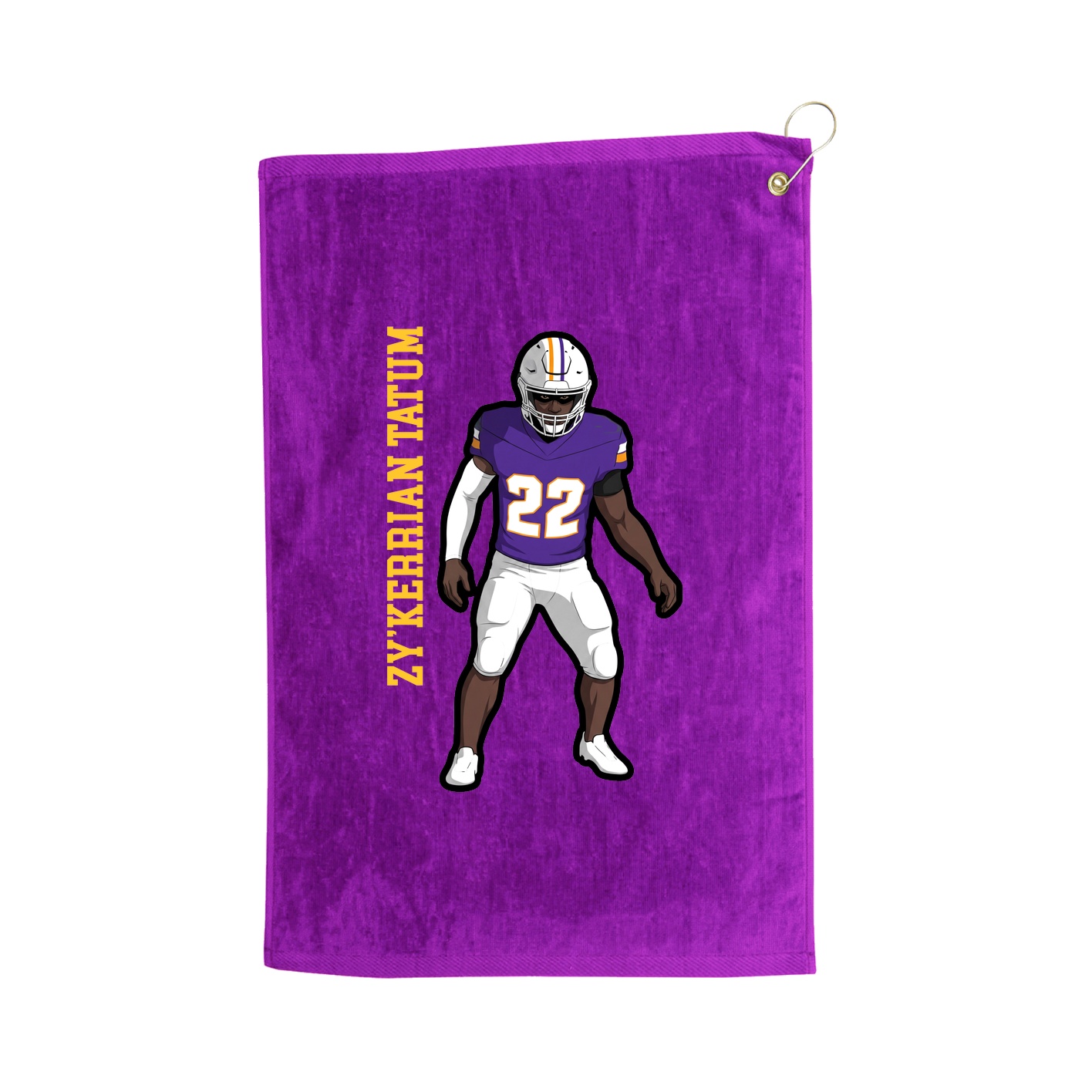 Golf Towel — Name Vertical in Purple