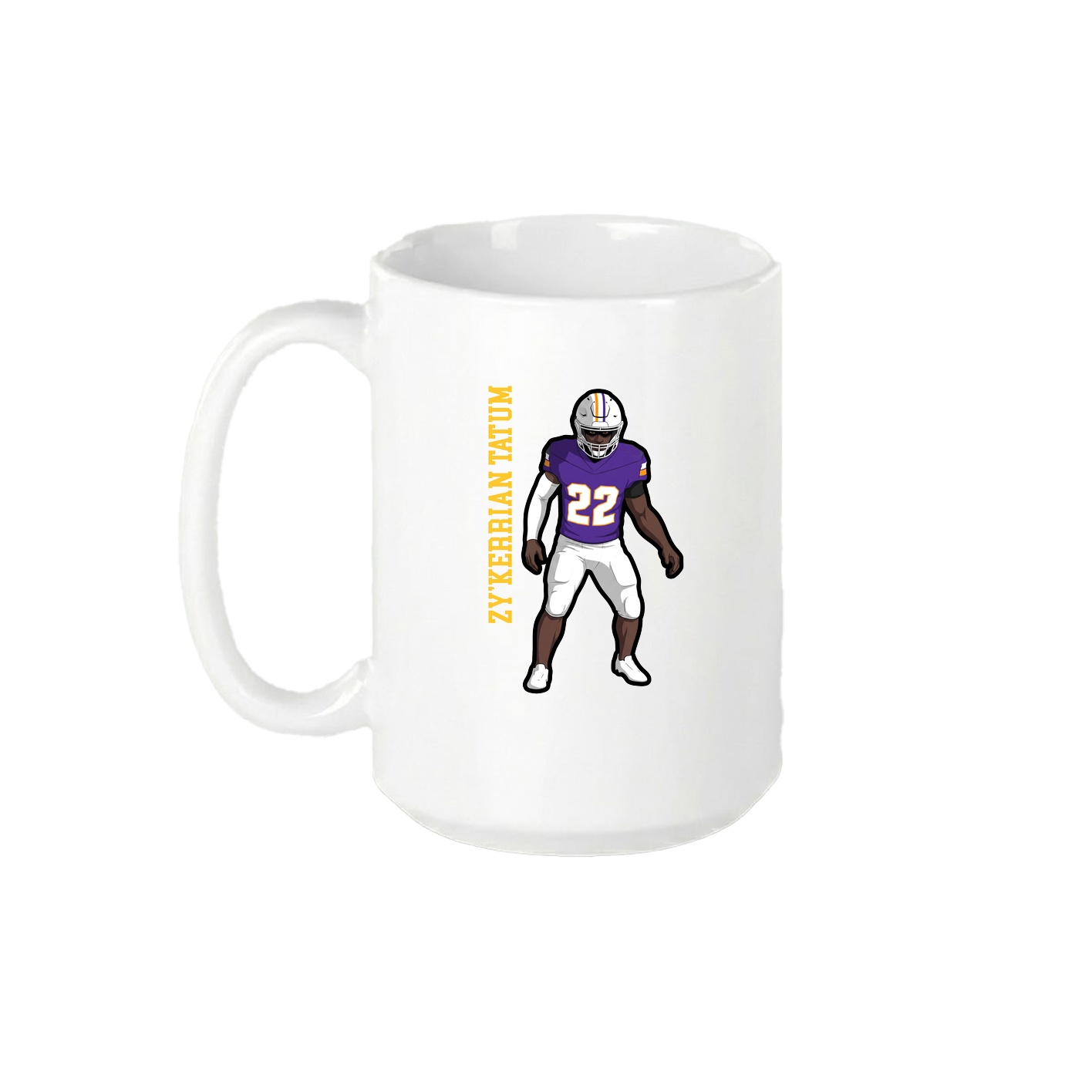 15oz Coffee Mug — Name Vertical in White