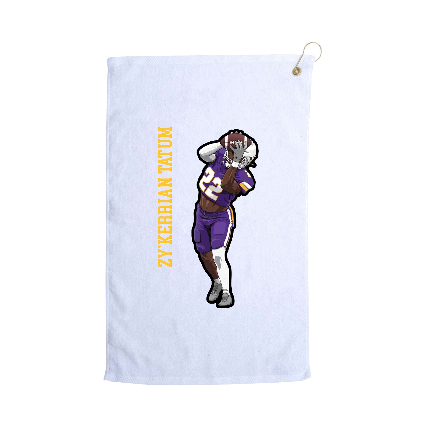 Golf Towel — Name Vertical in White
