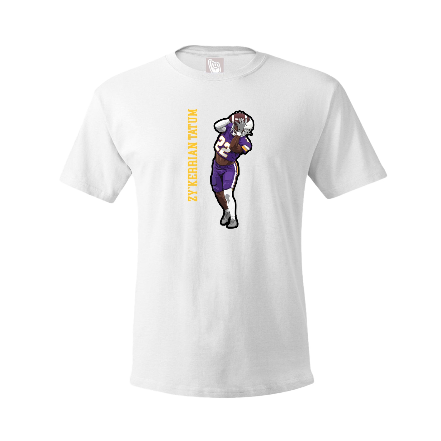 Youth Tee — Name Vertical in White