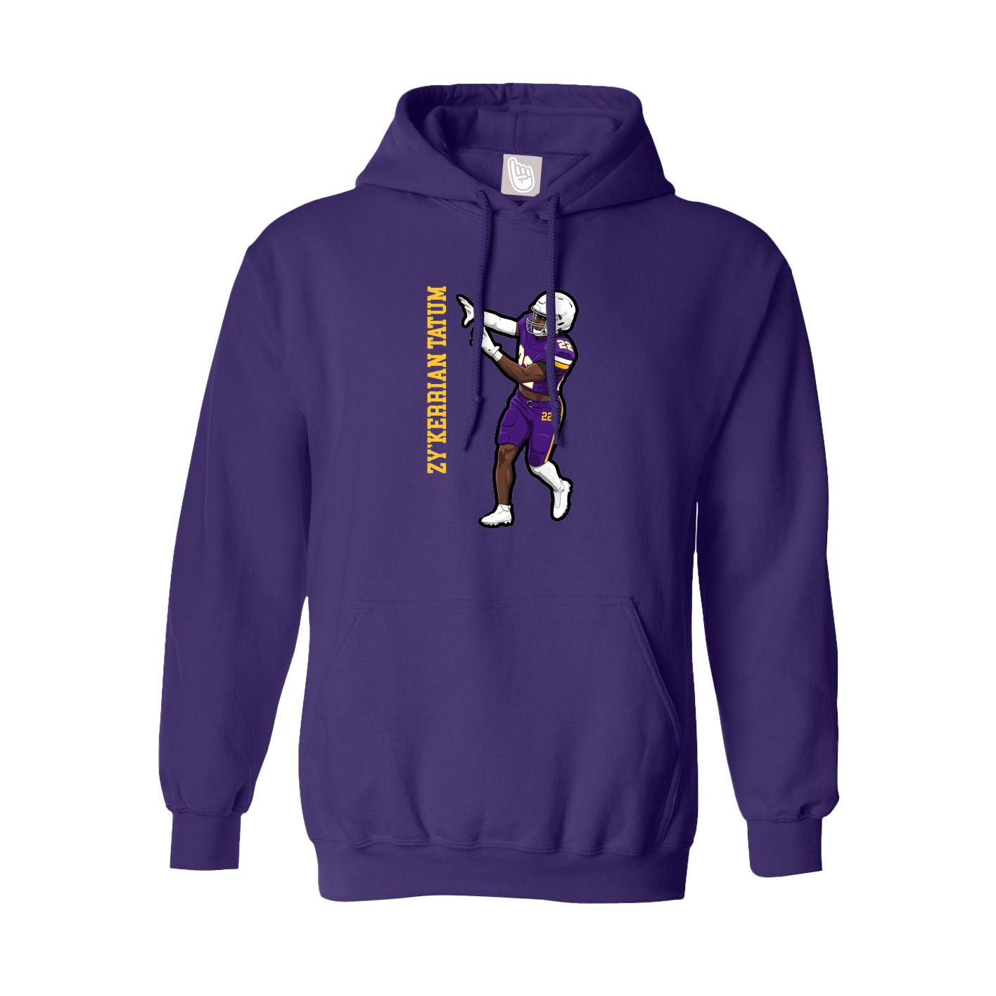 Youth Hoodie — Name Vertical in Purple