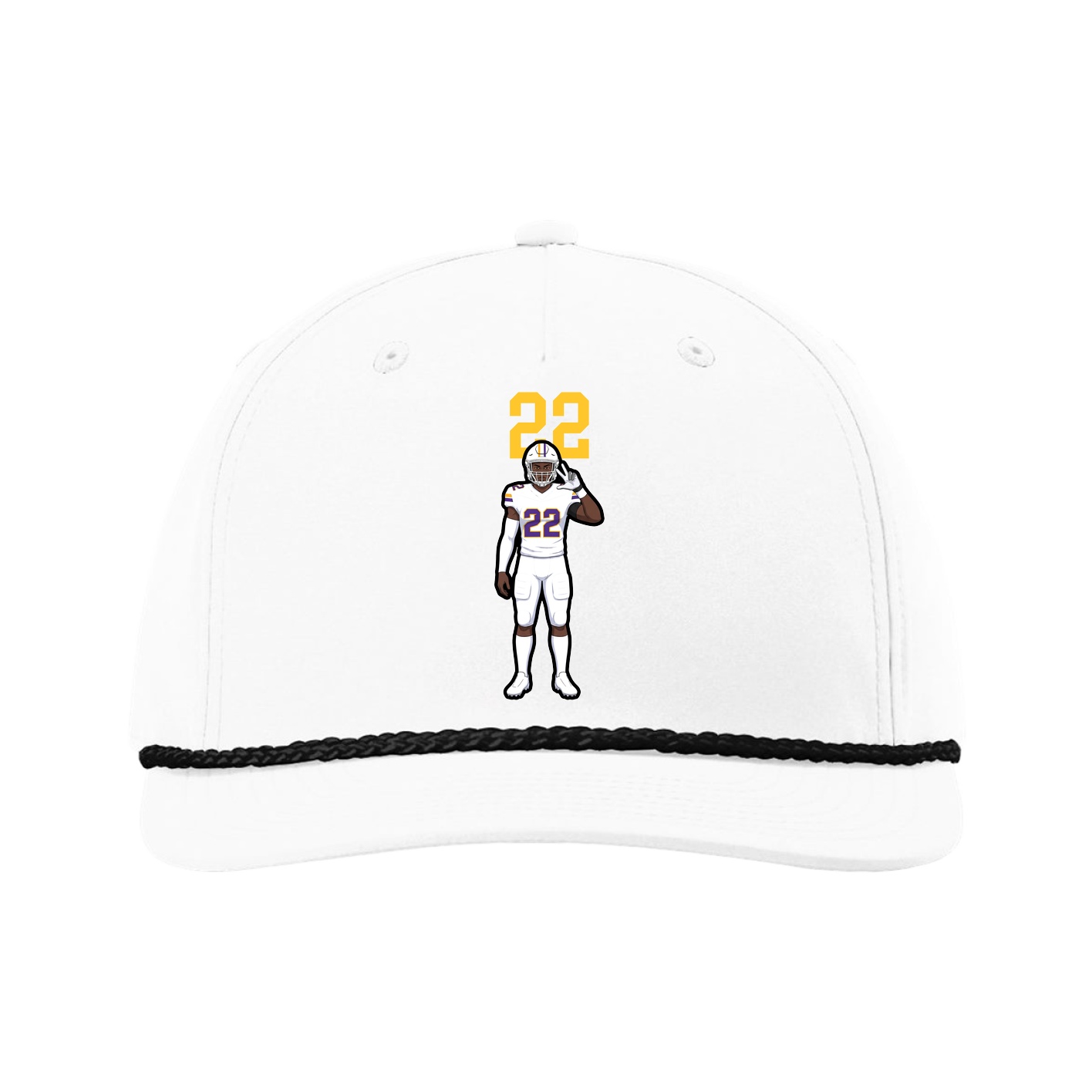 Five-Panel Classic Rope Cap — Number Top in White