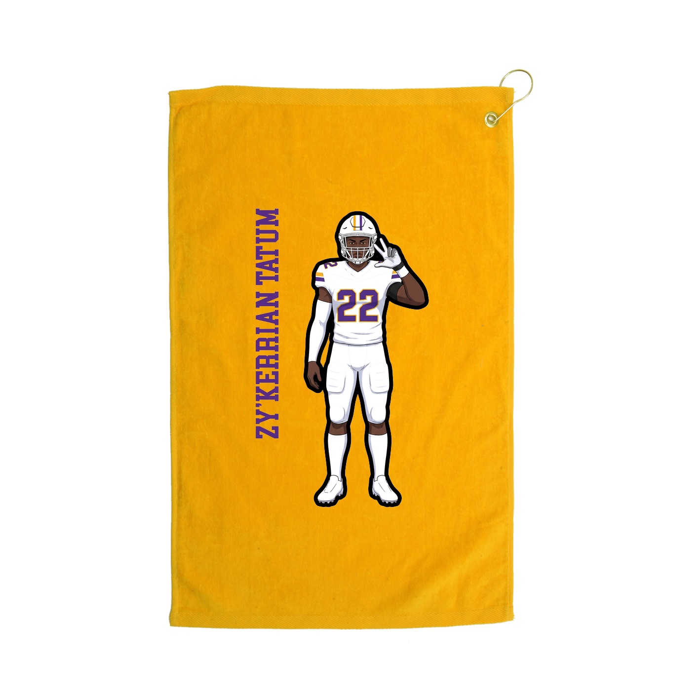 Golf Towel — Name Vertical in Gold