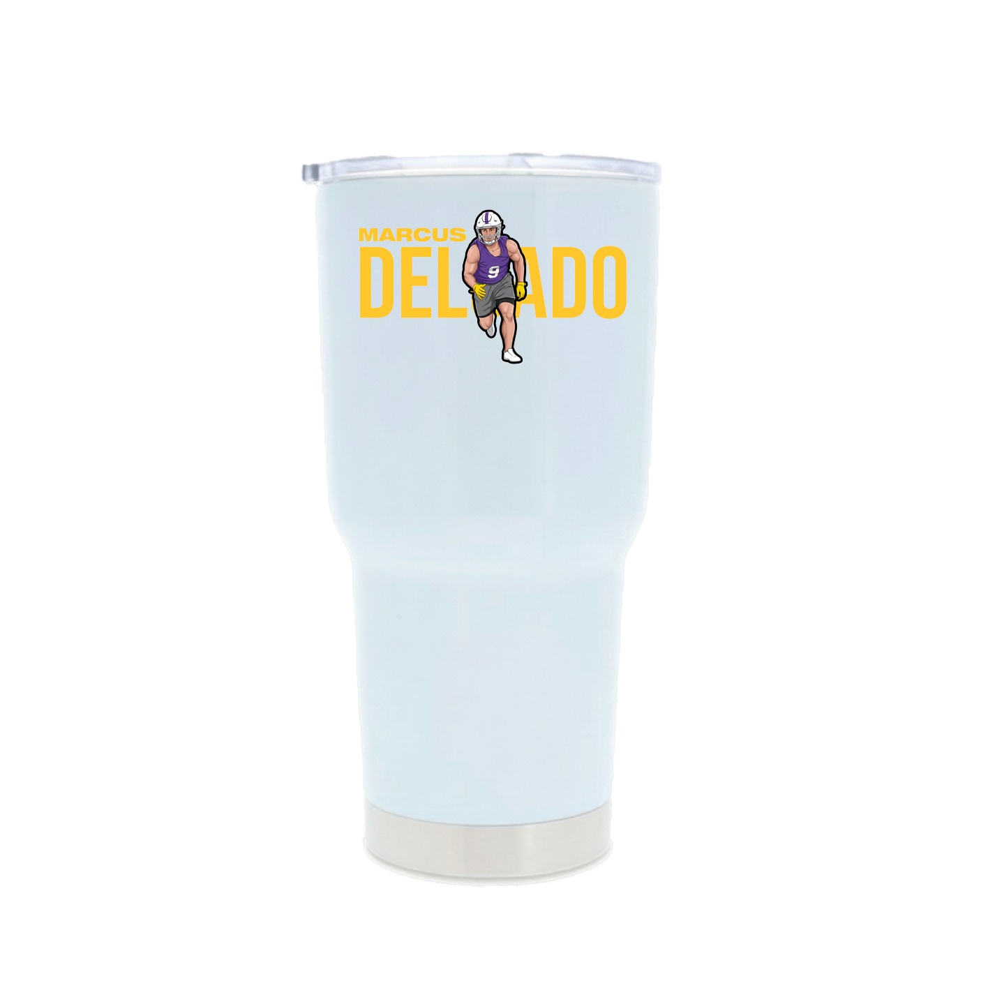 30oz Stainless Steel Tumbler — Player Name in White