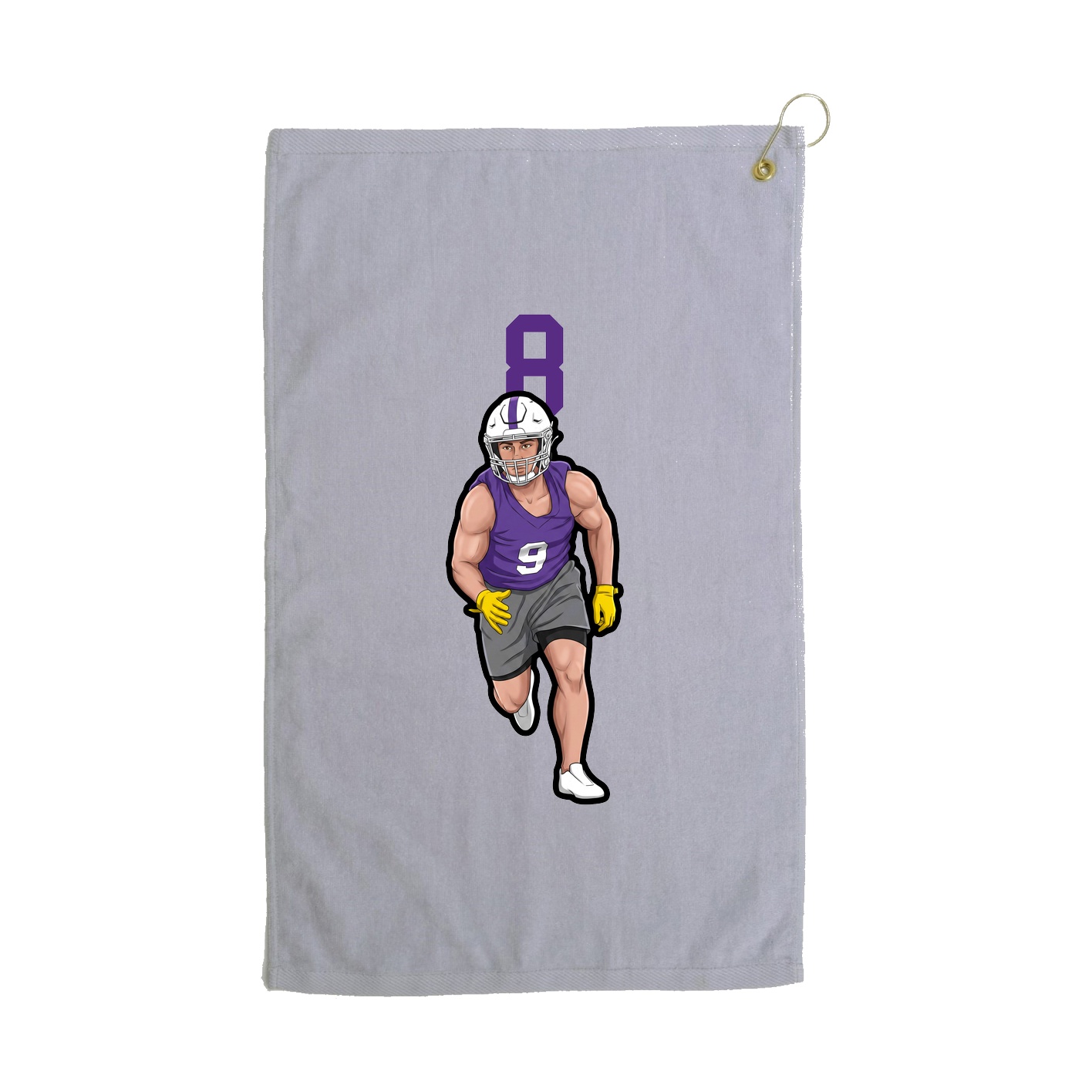 Golf Towel — Number Top in Grey