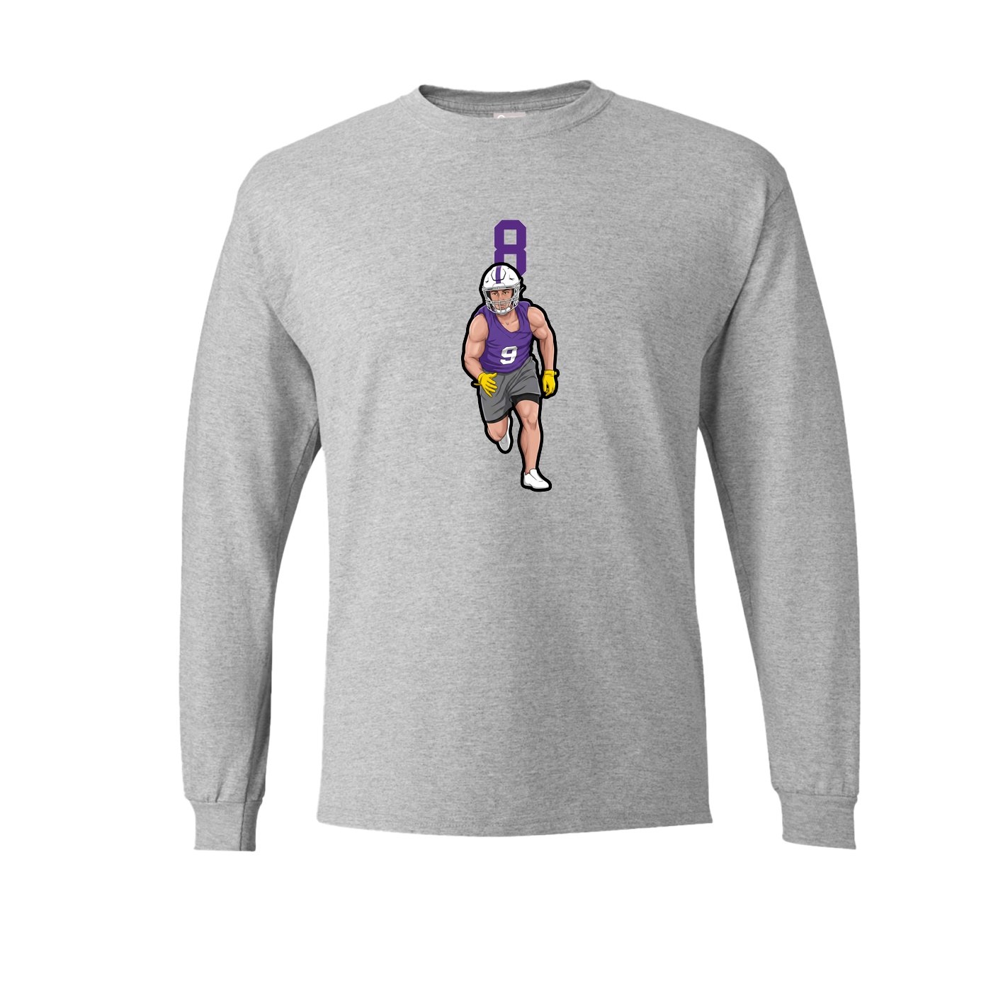Long Sleeve Tee — Number Top in Grey