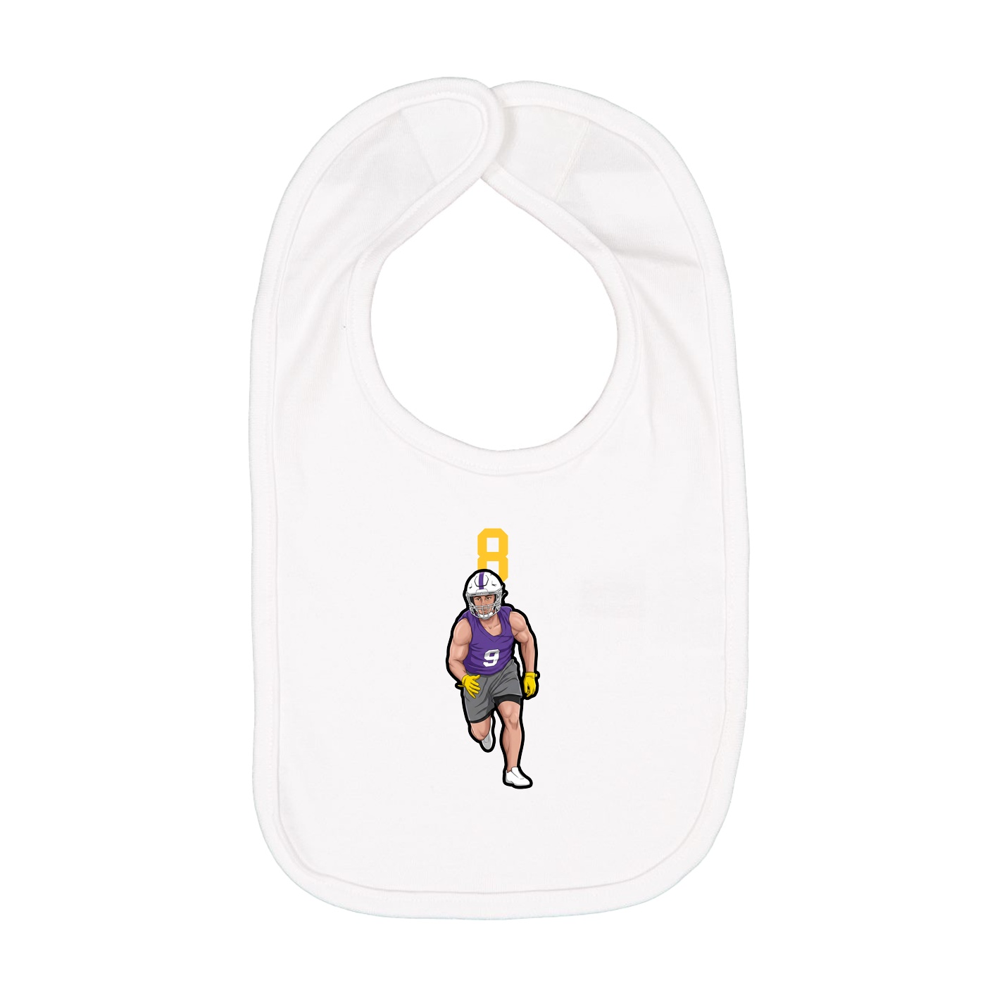 Infant Bib — Number Top in White