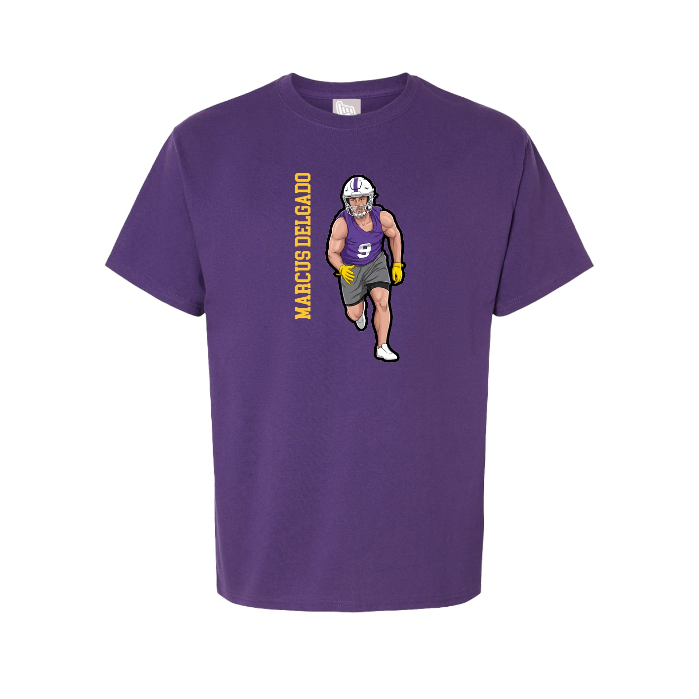 Youth Tee — Name Vertical in Purple