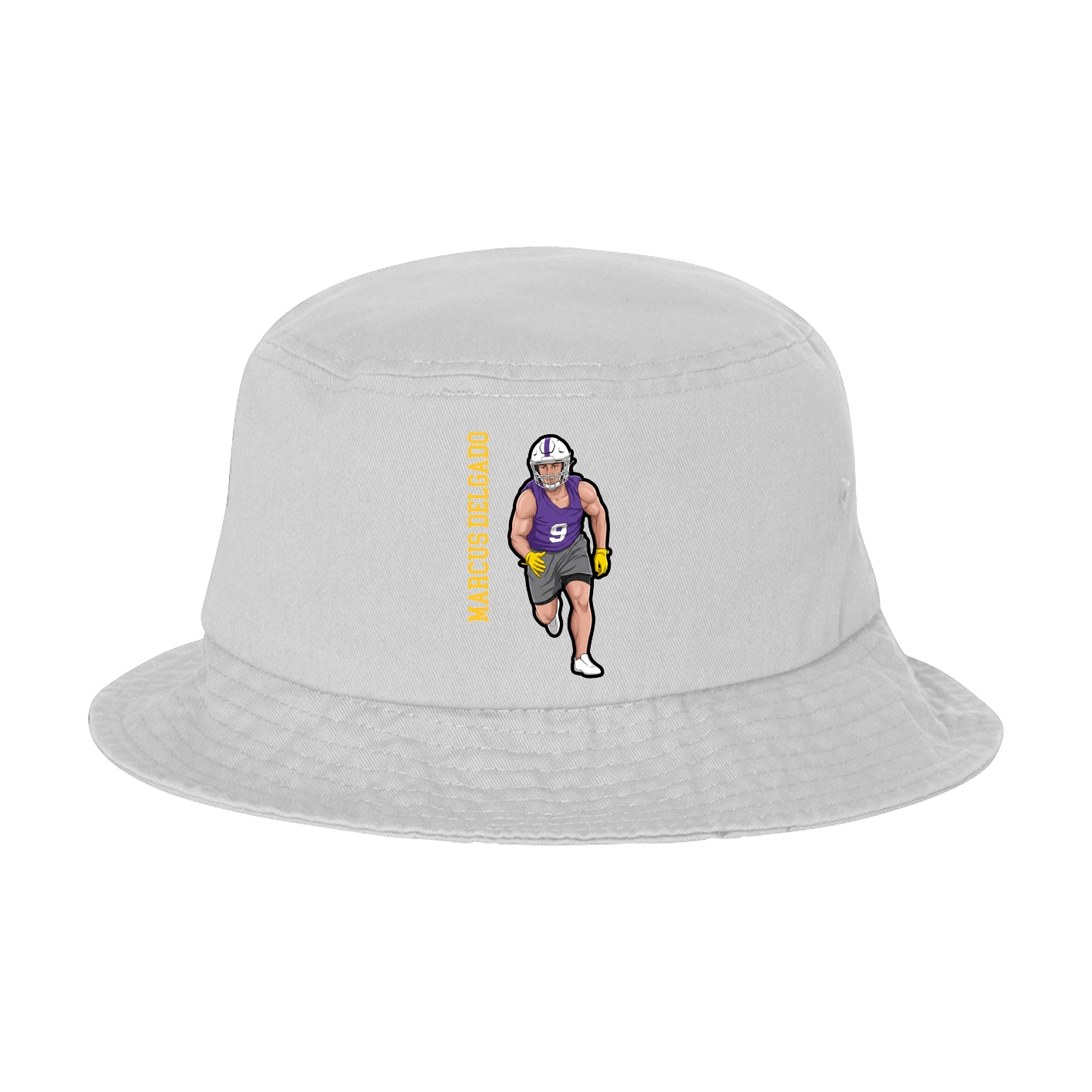 Bucket Cap — Name Vertical in White