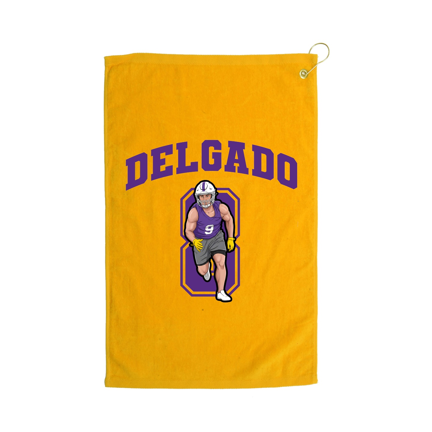 Golf Towel — Number in Gold